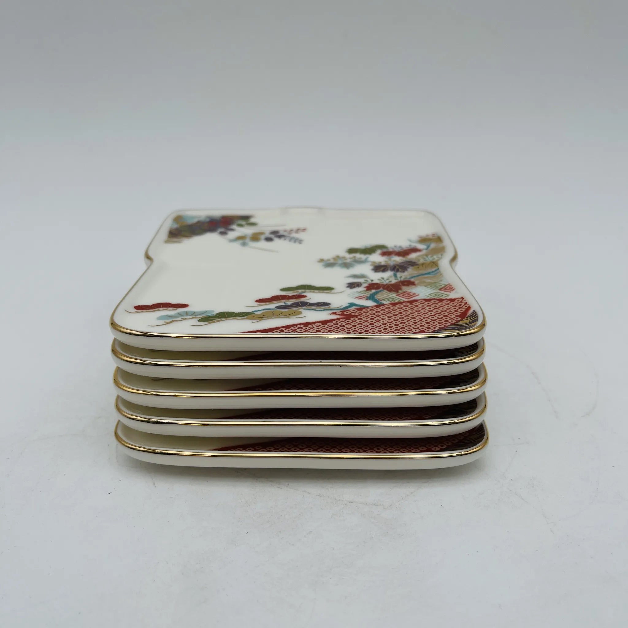 【リユース】 雛小袖 5P / 千總 / 雛小袖シリーズ / Bone China / 日本 / 小袖文様 / 箱付き