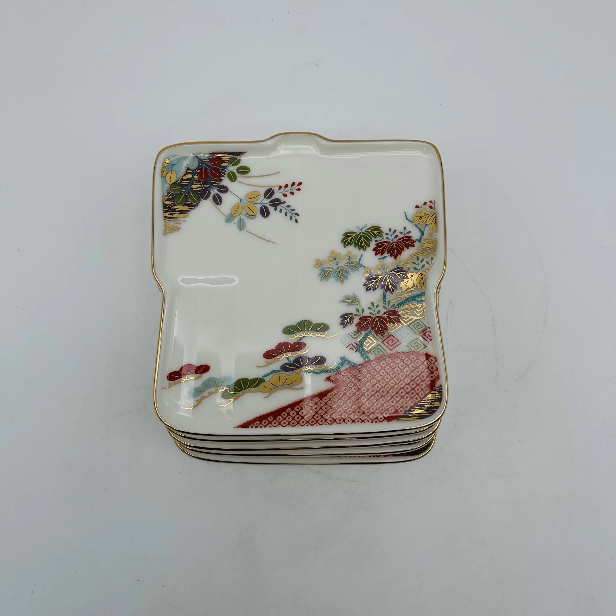 【リユース】 雛小袖 5P / 千總 / 雛小袖シリーズ / Bone China / 日本 / 小袖文様 / 箱付き