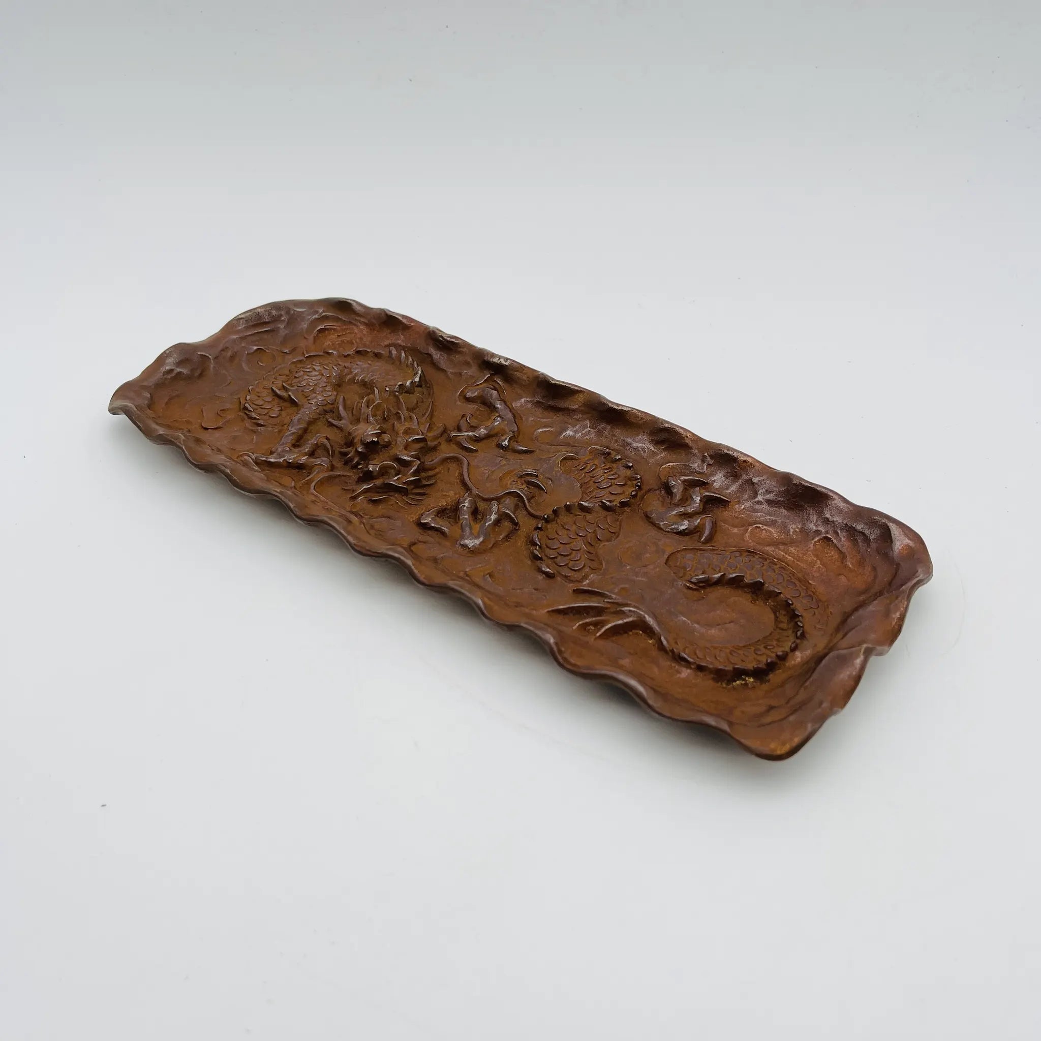 【リユース】 雲龍皿 / 二上常太郎 / 高岡銅器 / 銅 / 日本 / 箱付き