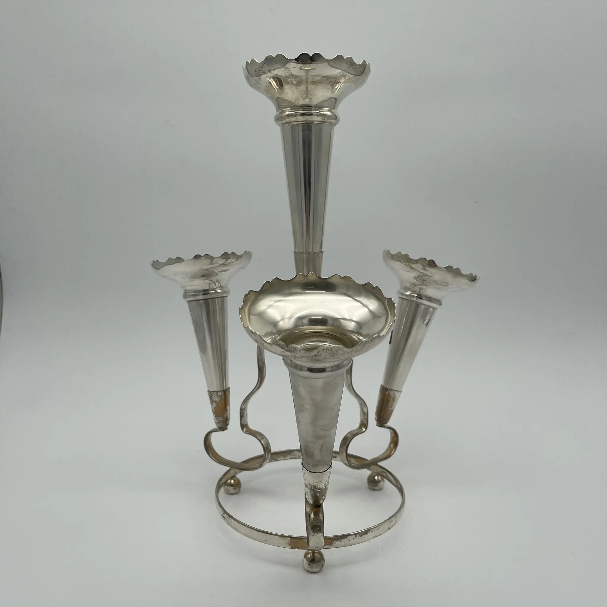 【ビンテージ】 イパーン / 推定1920年〜1950年頃 / シルバープレート(銀メッキ) / イギリス / センターピース,花器, 卓上装飾品