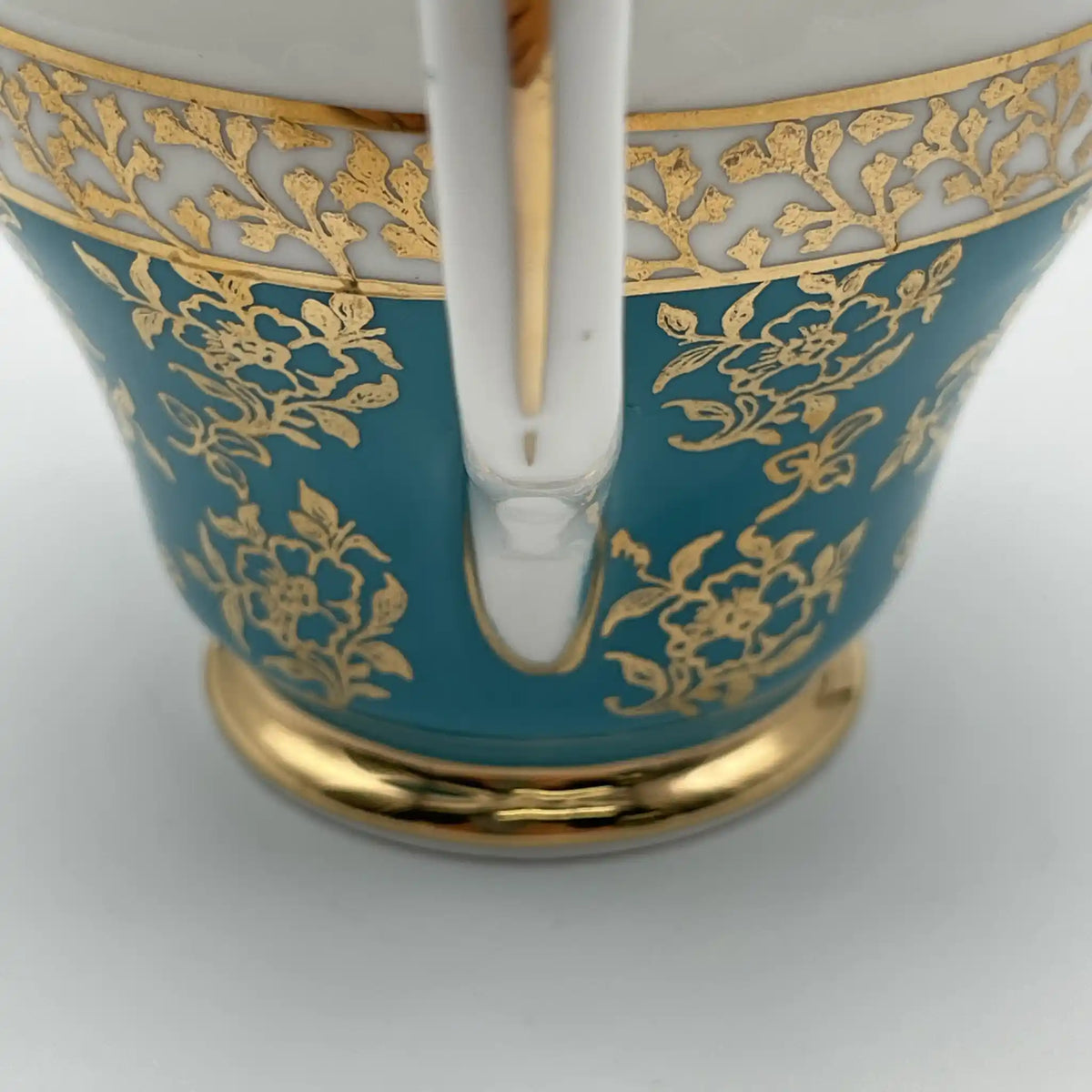 SALISBIRY（索尔兹伯里）/牛奶壶/ 1940年代后期~ 1950年代左右/ Bone China /英国/ 金彩，淡蓝色，金彩装饰，阿拉伯金彩冻结图案，蚀刻/[复古]