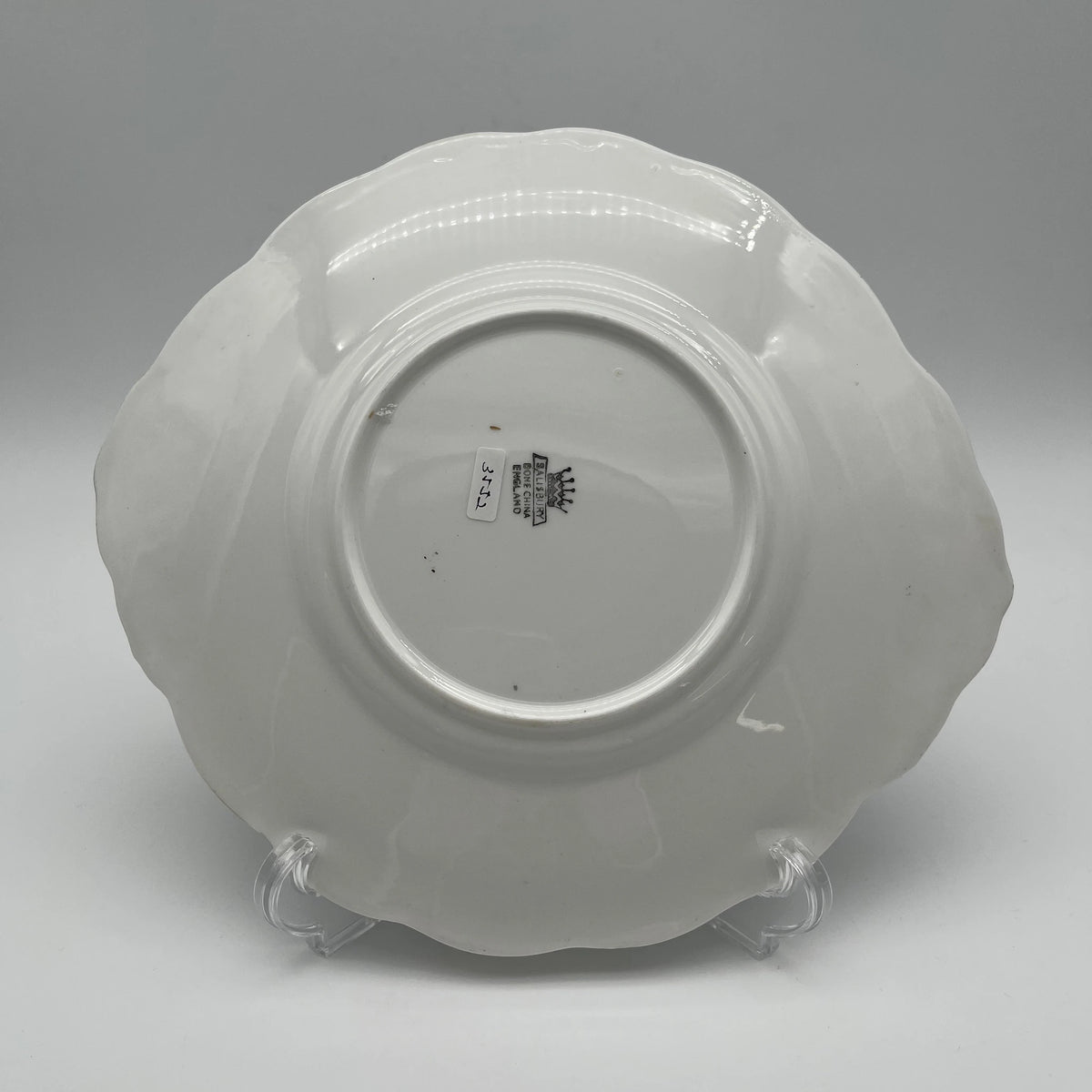 SALISBURY（索尔兹伯里）/蛋糕盘（小碟子）/ 1940年代后期~ 1950年代左右/ Bone China /英国/ 金彩，淡蓝色，金彩装饰，阿拉伯金彩冻结图案，蚀刻/[复古]