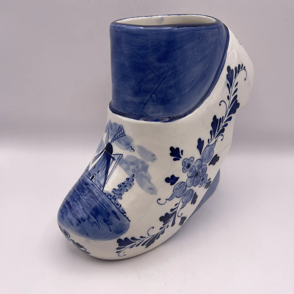 [Reuse] Boots flower vase / Delft ware / Netherlands / Hand-painted wi ...