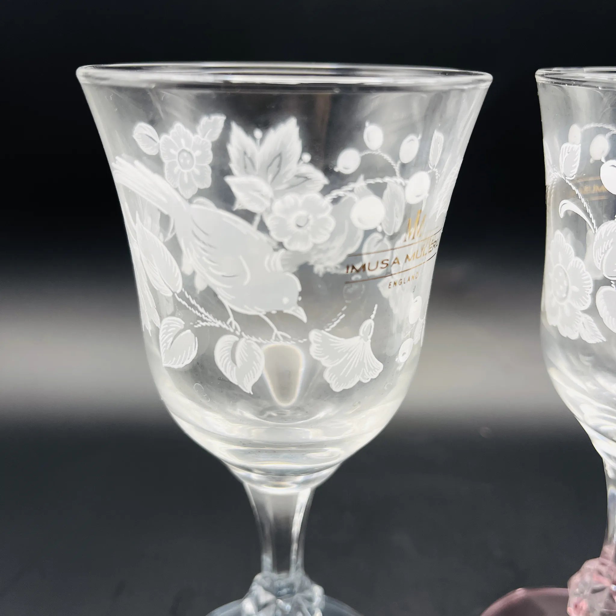【リユース】 ペアワイングラス / IMUSA MULÉRU (イムサ ミュレール) / イギリス / 未使用 / 箱付き