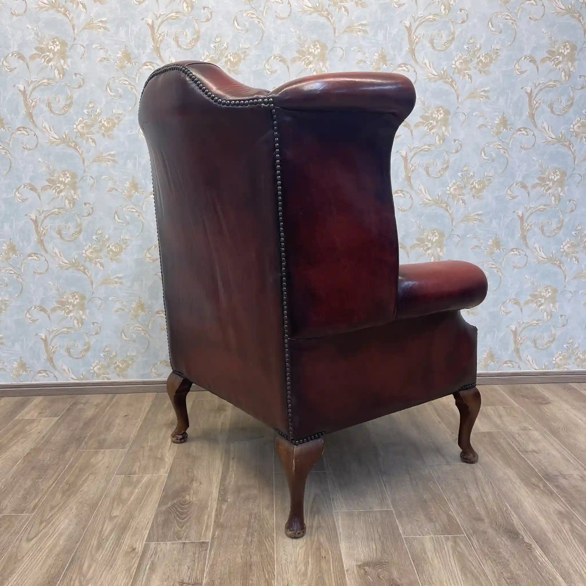 【アンティーク】 チェスターフィールドチェア / 1940年代 / 本革 / イギリス / ボタン締め,飾り鋲,総革張り