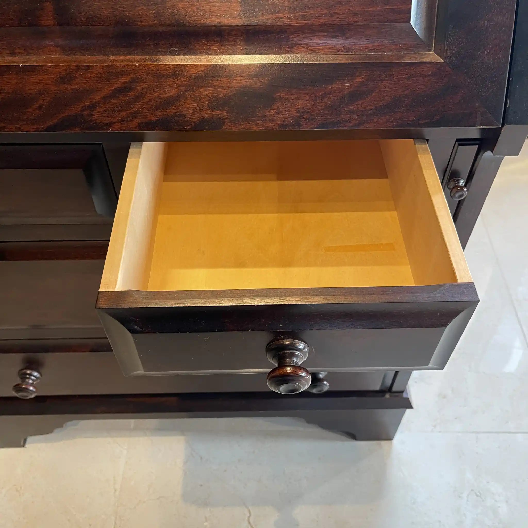 【リユース】 ライティングデスク 書棚付き / 北海道民芸家具 / 木製 / 日本