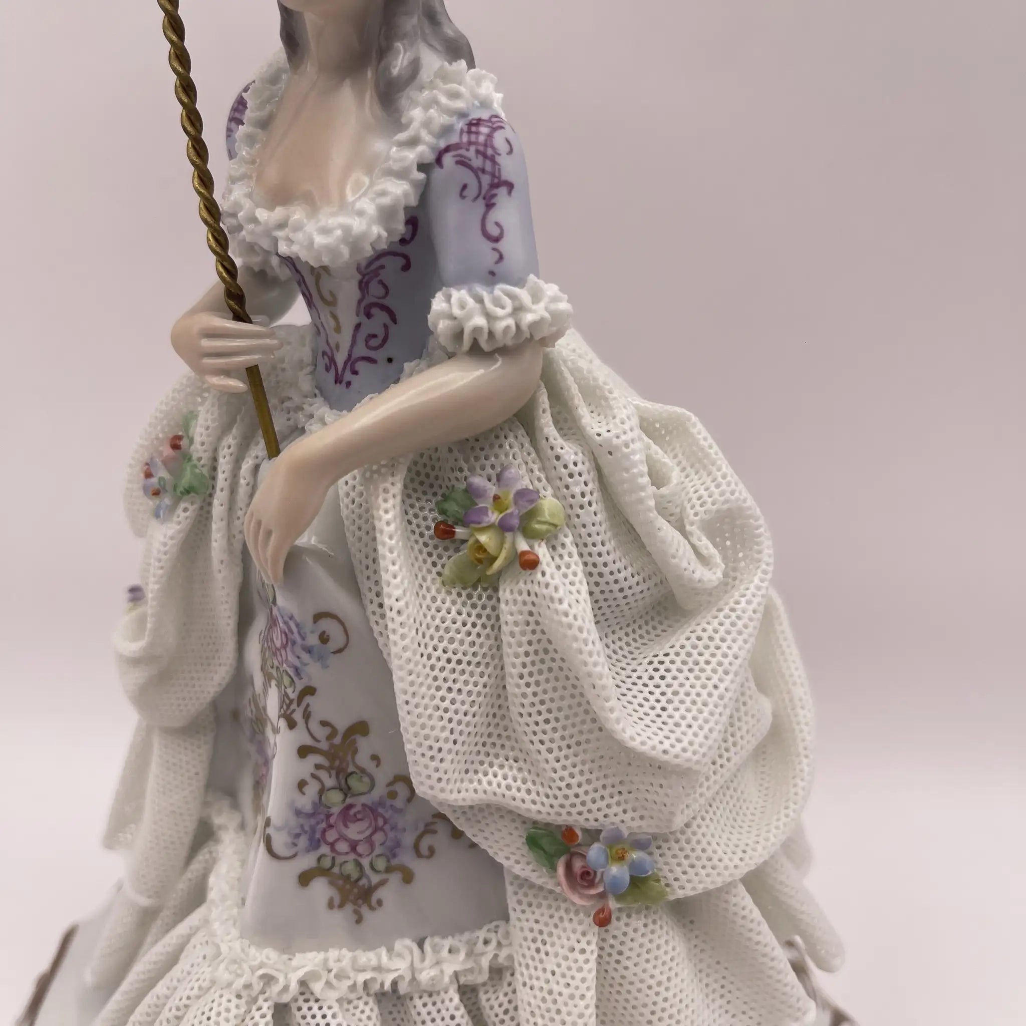【复古】陶俑/圣马可(San Marco) /卡波迪蒙特风格/波塞林/意大利/花边娃娃，瓷器花边技法，手绘