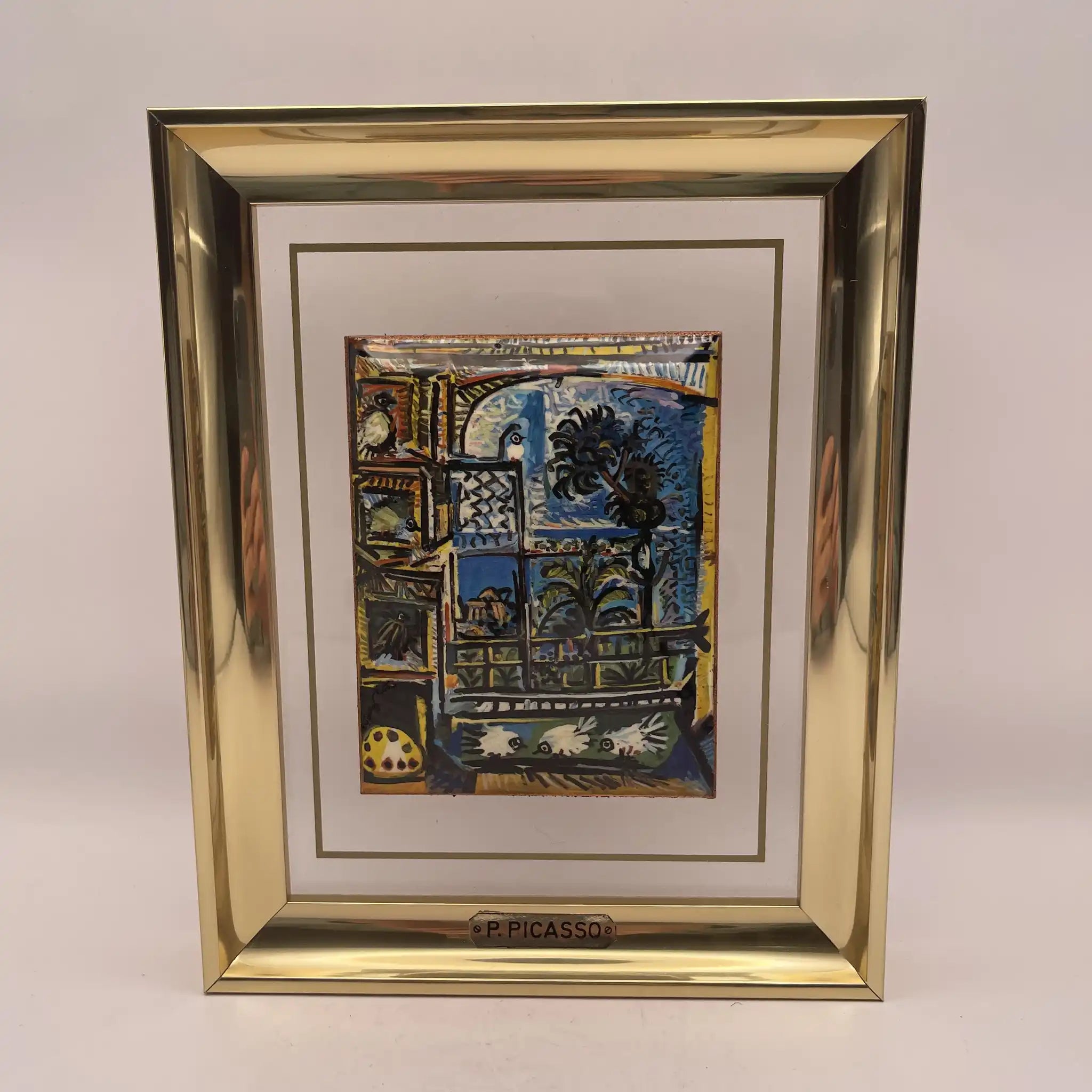 【ビンテージ】 陶板 / パブロ・ピカソ / コート・ダジュール / 1987 / 公式ライセンス復刻,高精細エナメル転写,白磁焼成