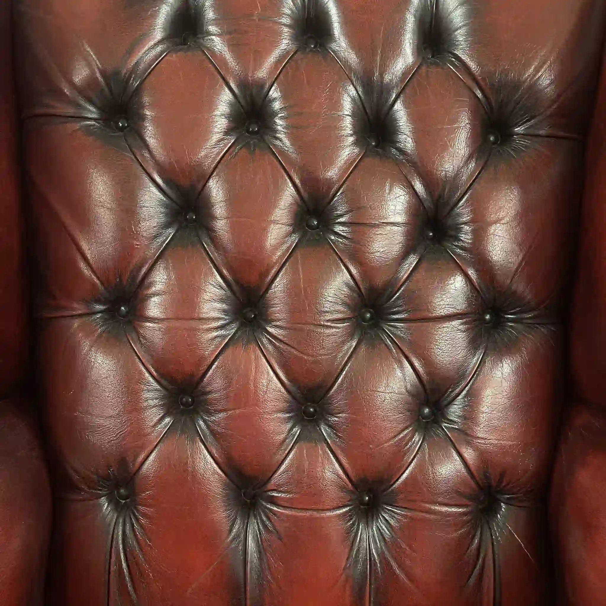 【アンティーク】 チェスターフィールドチェア / 1940年代 / 本革 / イギリス / ボタン締め,飾り鋲,総革張り