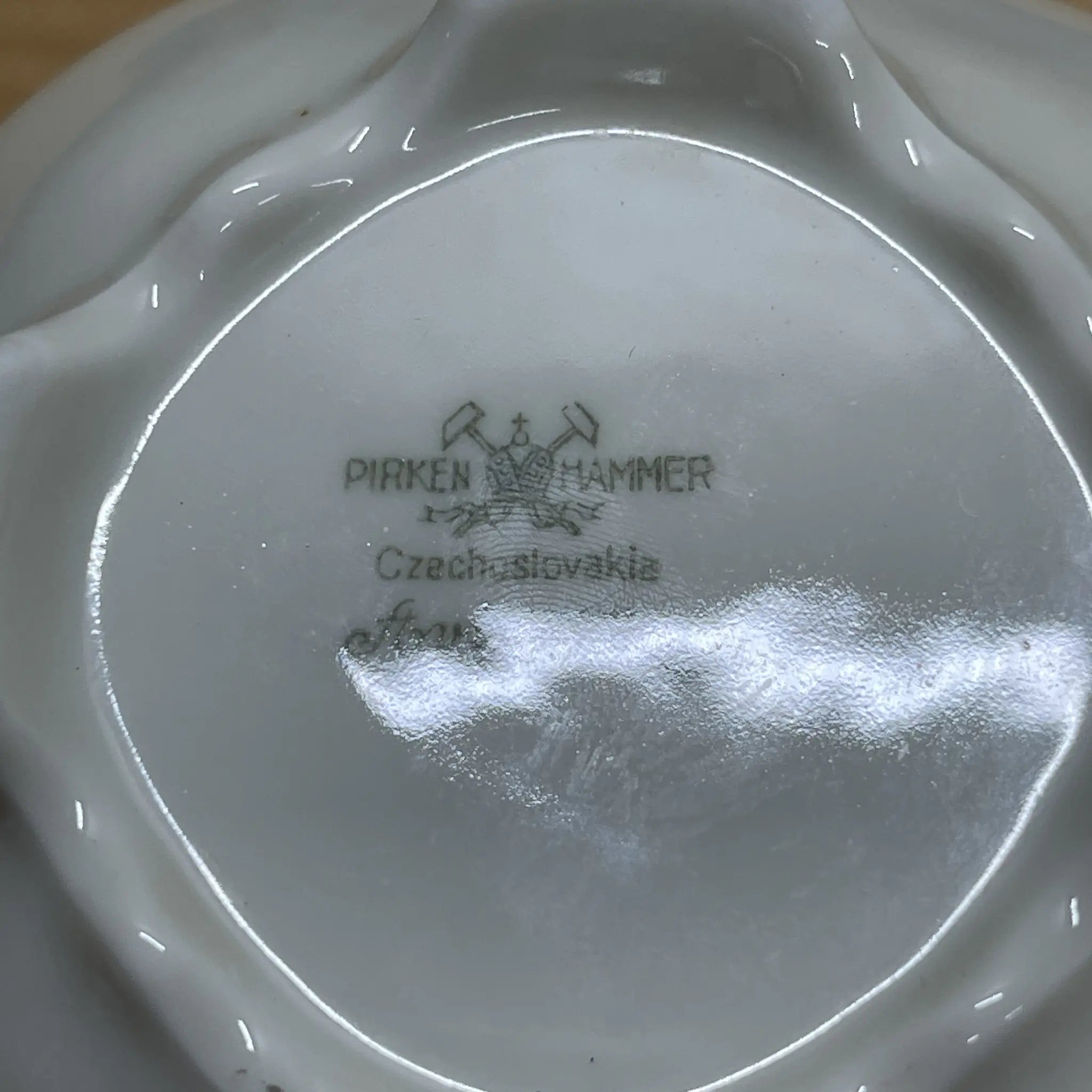 【复古】糖罐/ Pirkenhammer / Avignon /估计20c /瓷器/捷克斯洛伐克/罂粟花，银彩