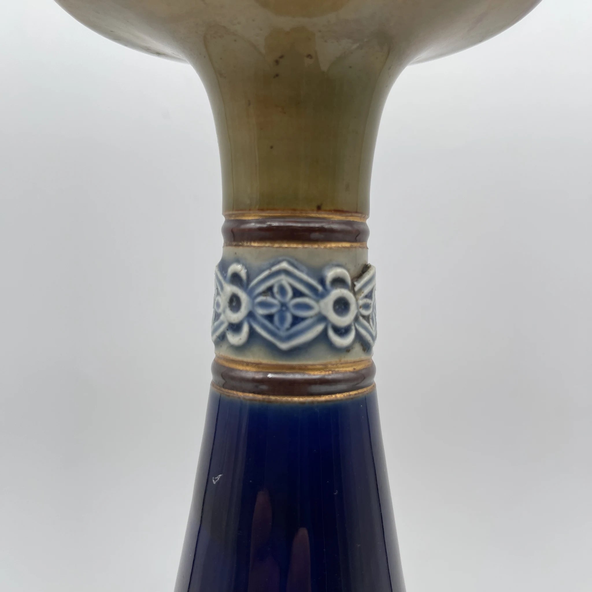 花瓶/ ROYAL DOULTON / SLATER / SLATER， 兰贝斯窑(Lambethware) / 20年代- 30年代左右/英国/斯莱特专利技术，蕾丝转印装饰，手工珐琅着色