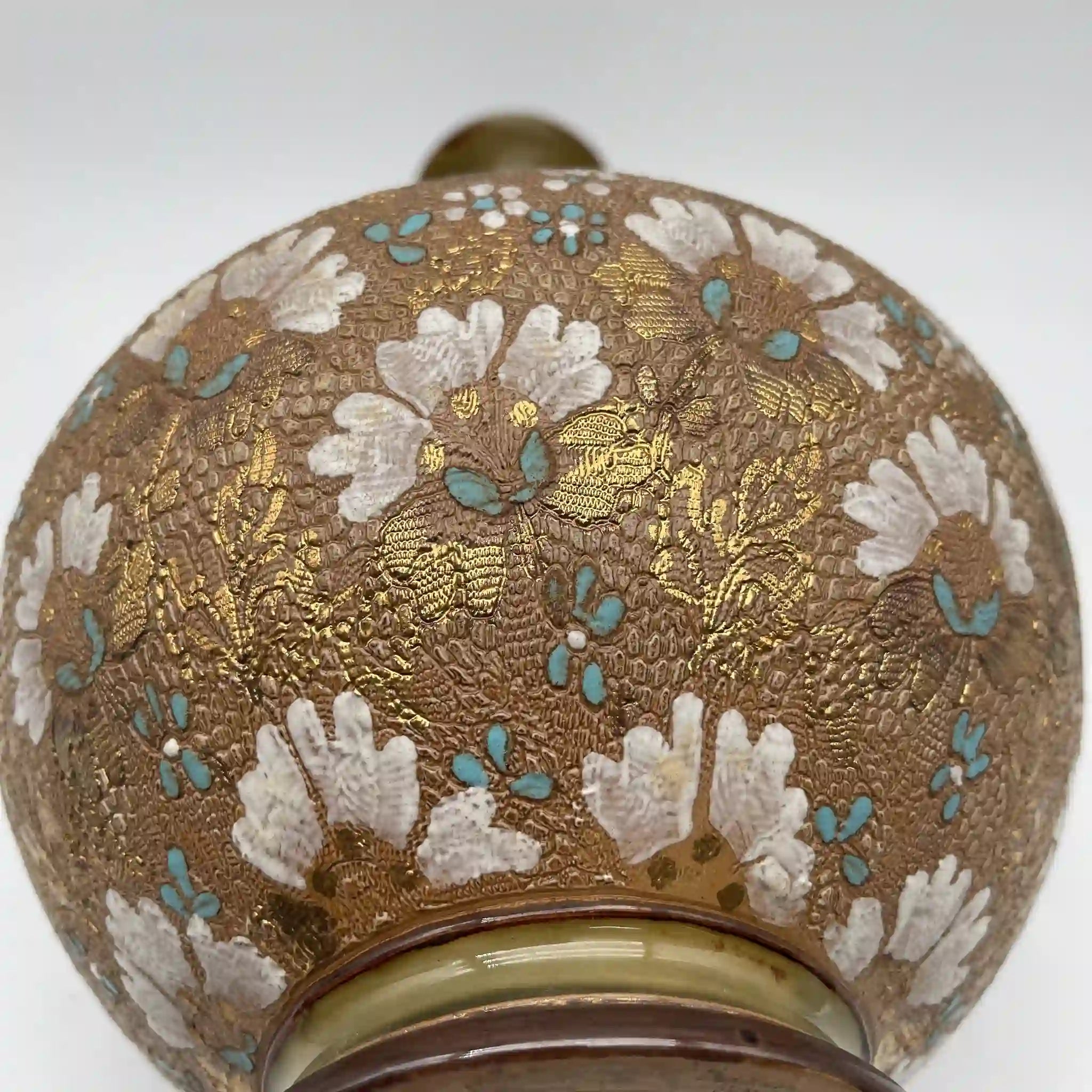 花瓶/ Royal Doulton / SLATER， 兰贝斯窑(Lambethware) / 20年代- 30年代左右/英国/斯莱特专利技术，蕾丝转印装饰，手工珐琅着色