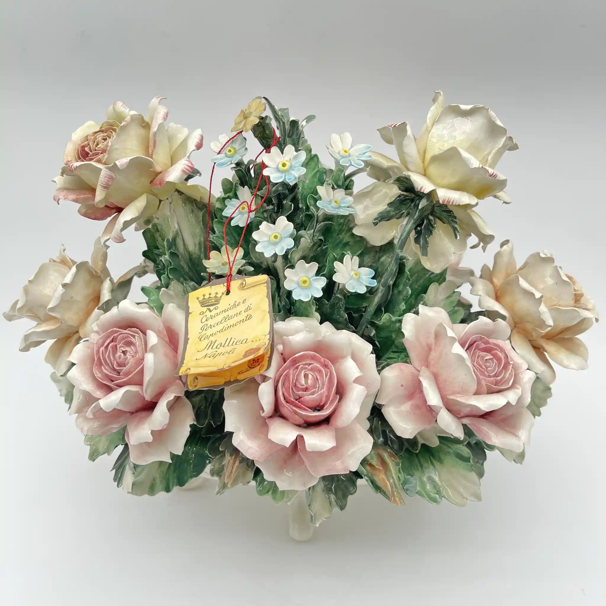 【ビンテージ】 陶花 / カポディモンテ焼き / 1743年〜1759年 / 陶器 / イタリア / ナポリ,ソフトペースト磁器,指先成形,自然彩色