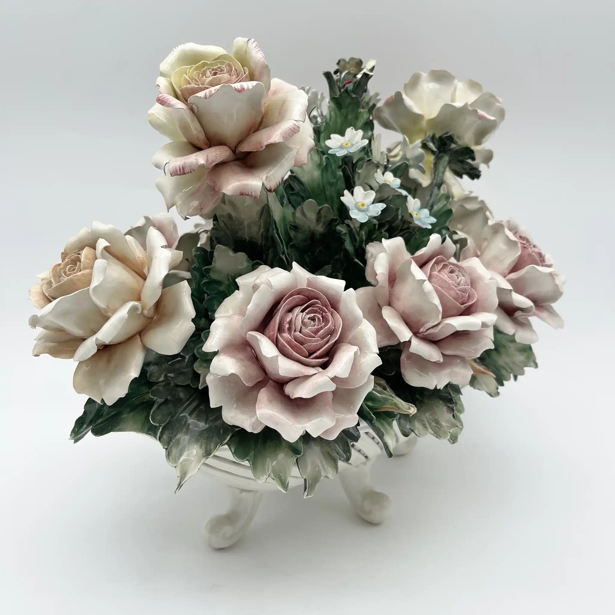 B】-1 CAPODIMONTE カポディモンテ 他 陶器 陶花 9点 花 フラワー