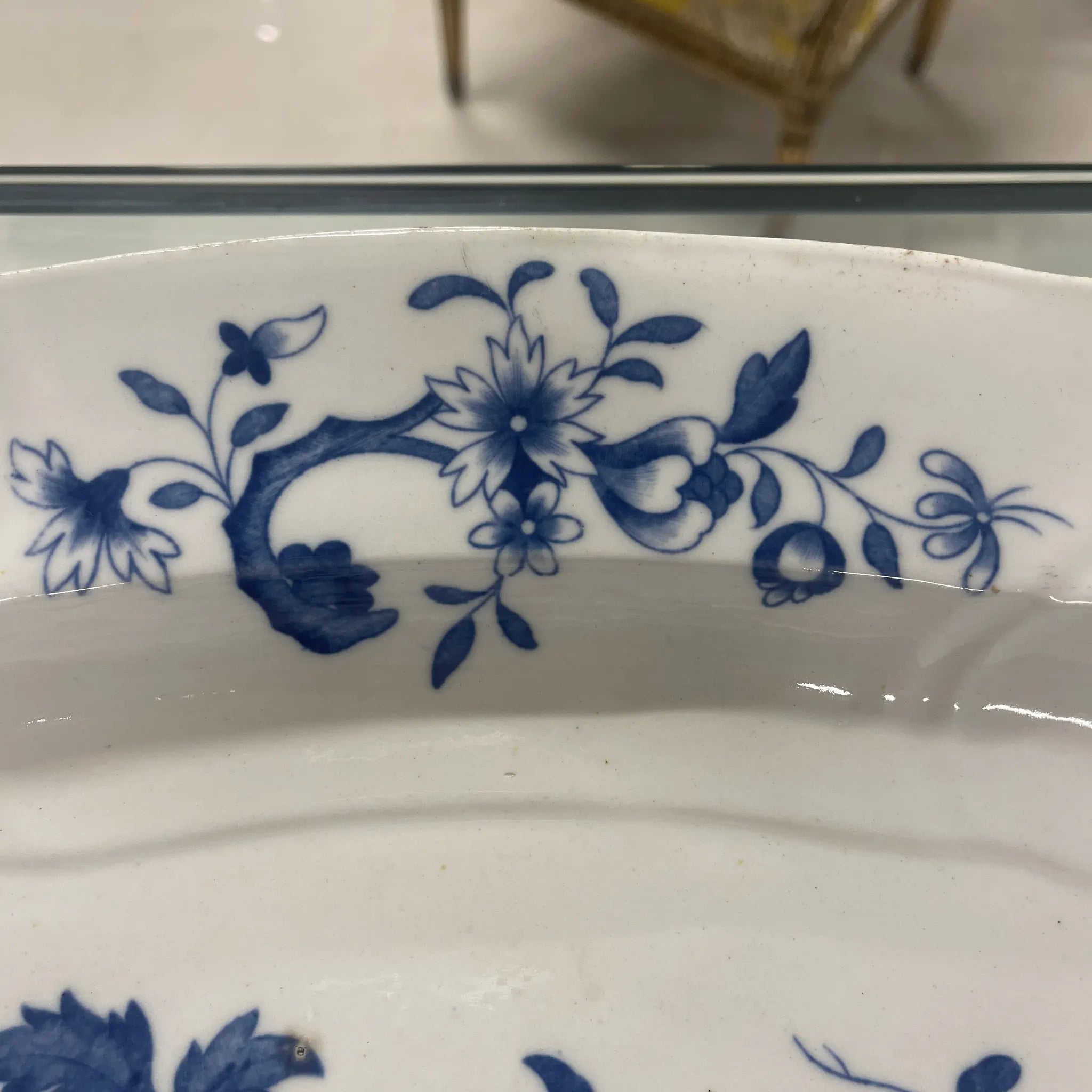 Antique Large Plate / Tournai Porcelain / Blue &amp; White / 18th Century (Estimated) / Porcelain / Belgium