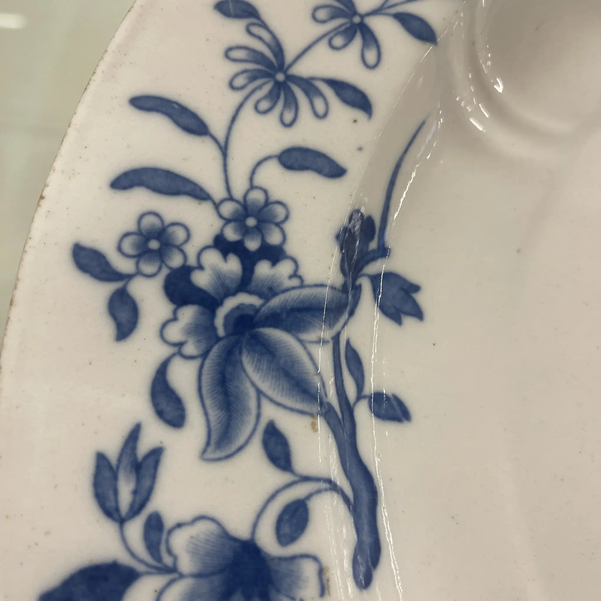 Antique Large Plate / Tournai Porcelain / Blue &amp; White / 18th Century (Estimated) / Porcelain / Belgium