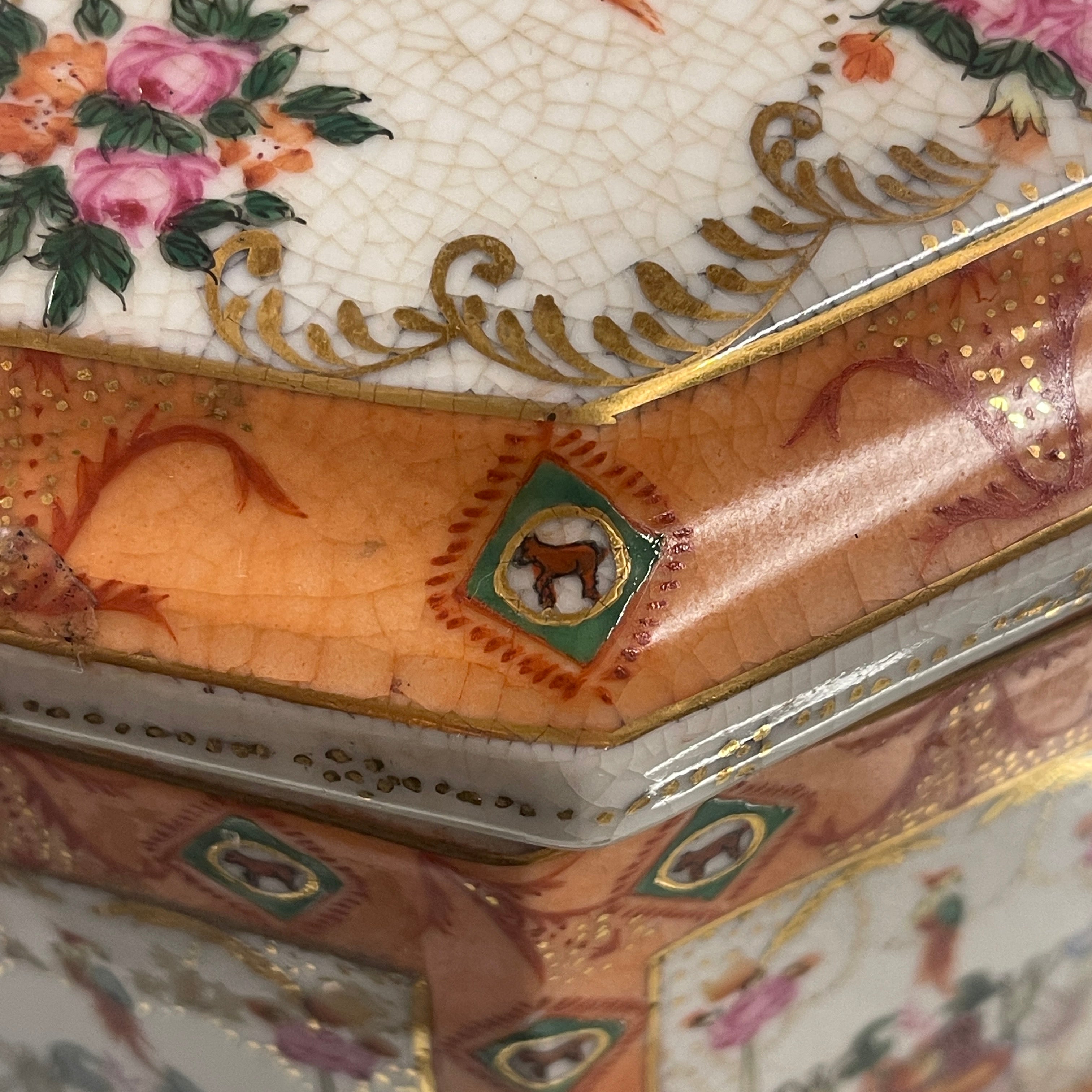 Antique Jewelry Box / Carnaby Ormolu / Late 20th Century (Estimated) / Ceramic / British / Animal-leg Design