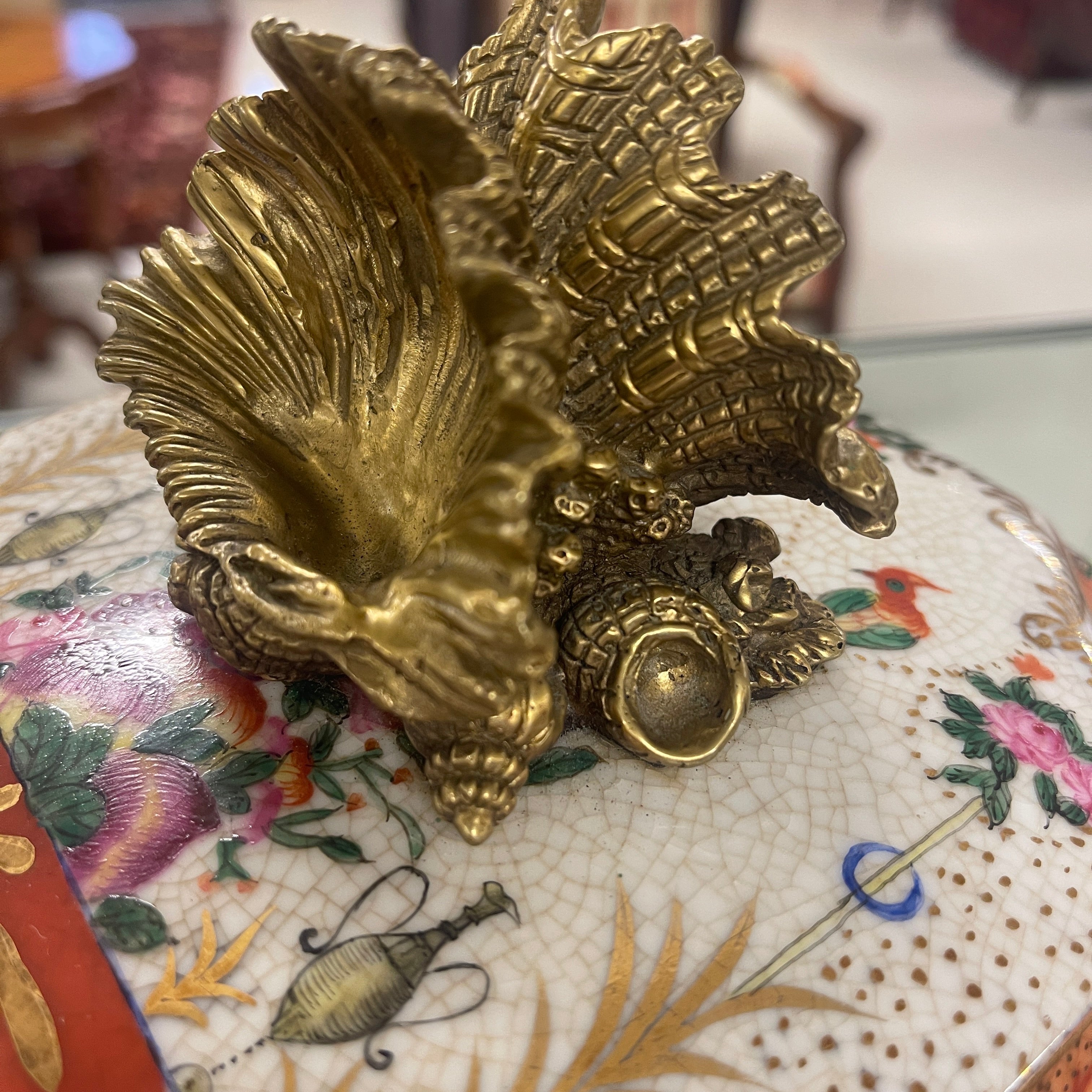 Antique Jewelry Box / Carnaby Ormolu / Late 20th Century (Estimated) / Ceramic / British / Animal-leg Design