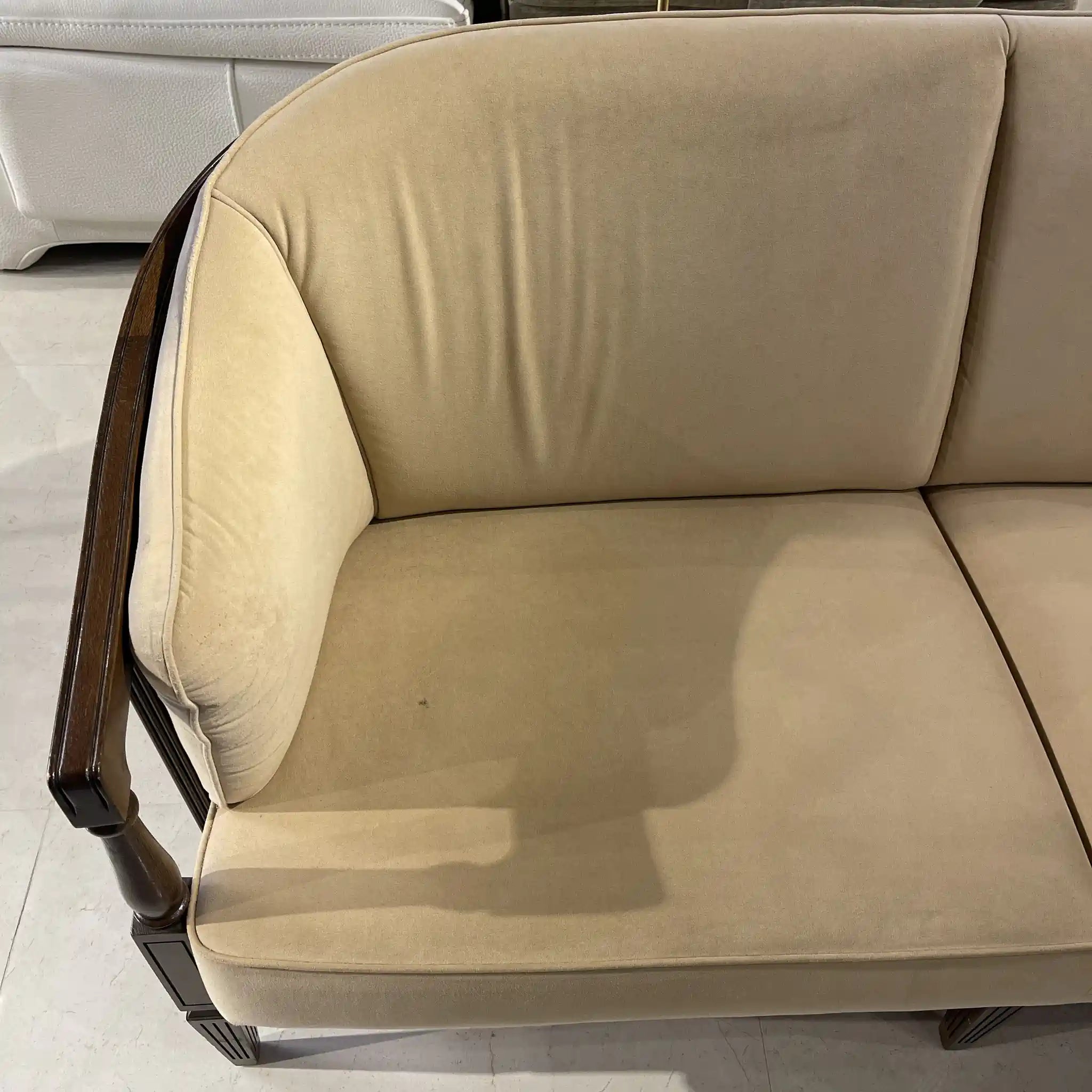 【リユース】 二人掛けソファ / カリモク家具 / ドマーニ(domani)/クイーンズ・ライフ / 1990年代（推定） / ナラ材 / 日本