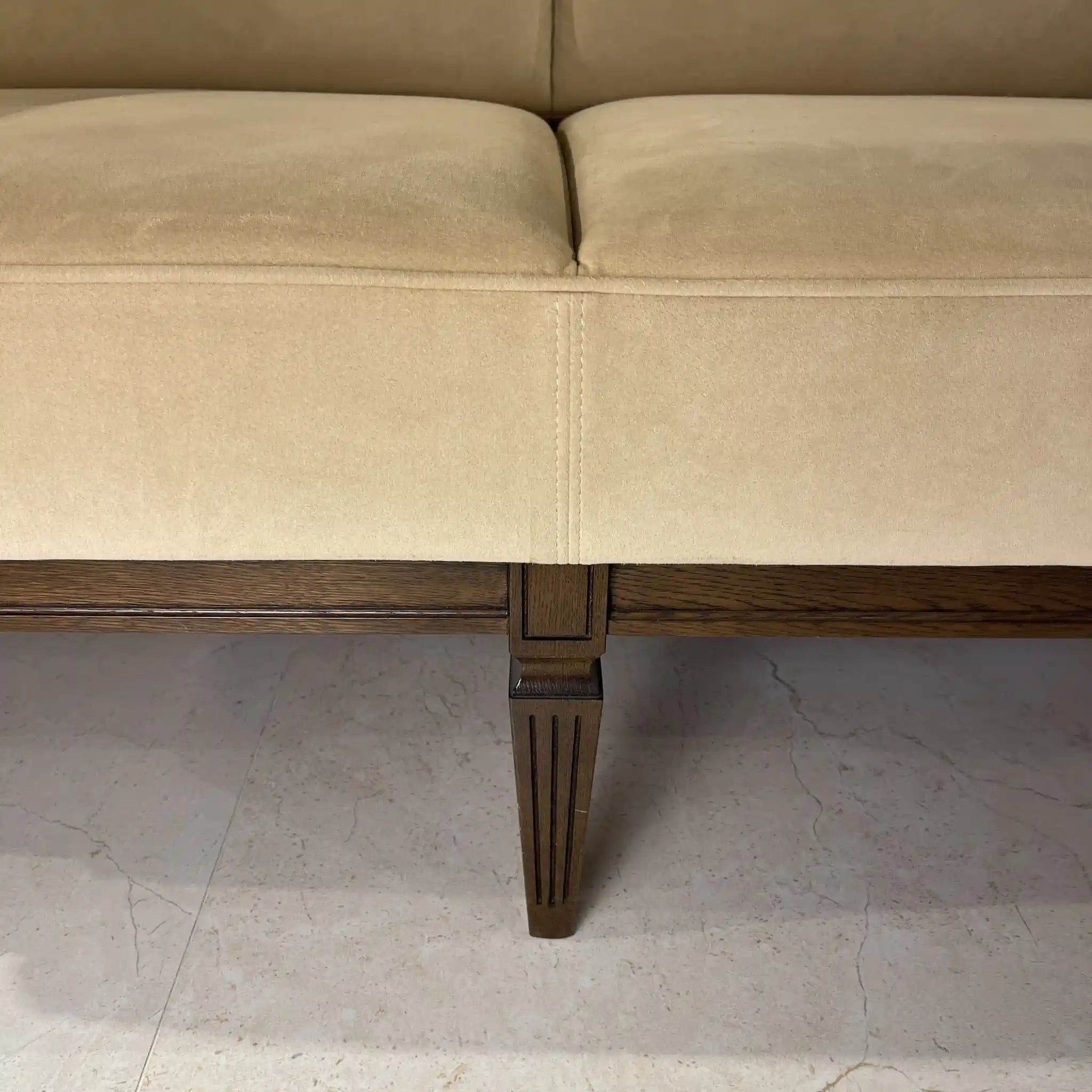 【リユース】 二人掛けソファ / カリモク家具 / ドマーニ(domani)/クイーンズ・ライフ / 1990年代（推定） / ナラ材 / 日本