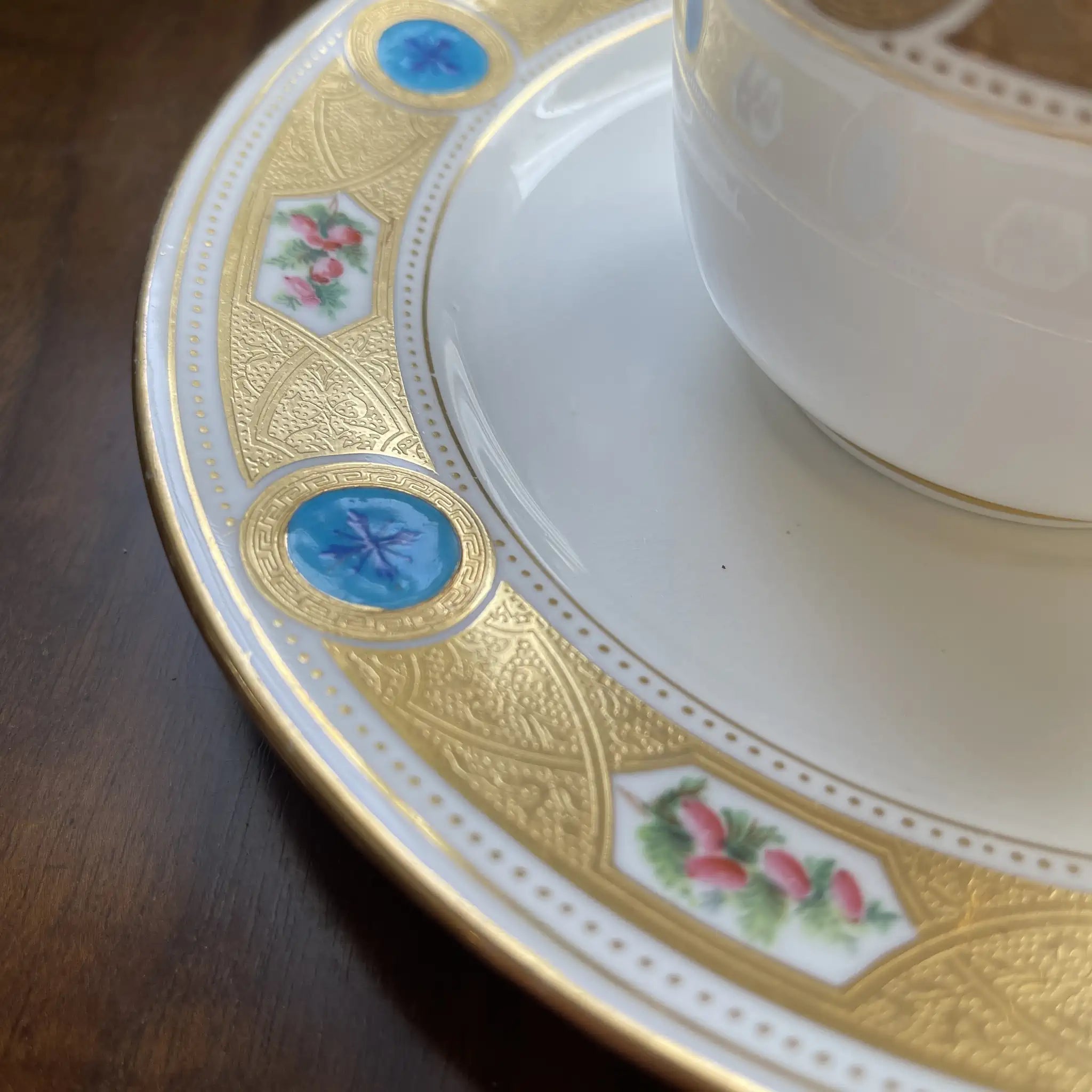 【アンティーク】 カップ＆ソーサー / MINTON(ミントン) / ターコイズシリーズ / 1870年頃 / イギリス / 金彩装飾