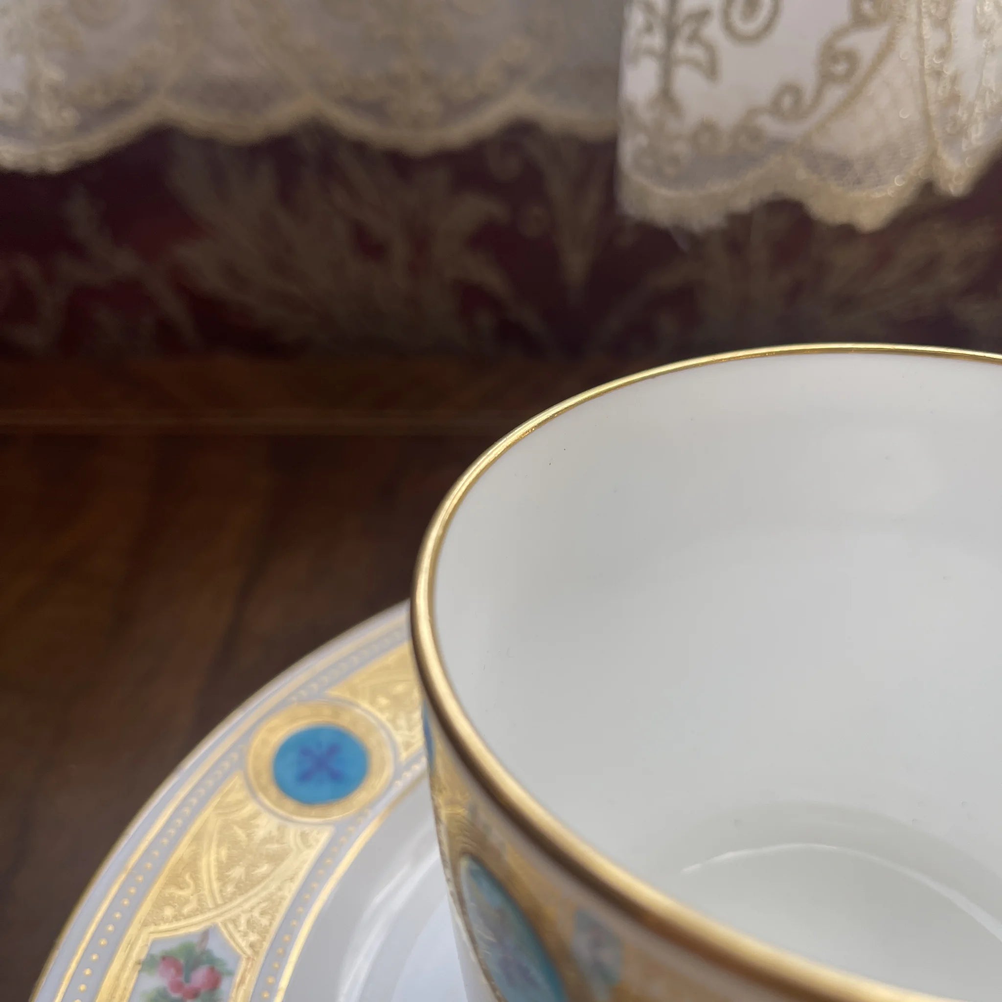 【アンティーク】 カップ＆ソーサー / MINTON(ミントン) / ターコイズシリーズ / 1870年頃 / イギリス / 金彩装飾