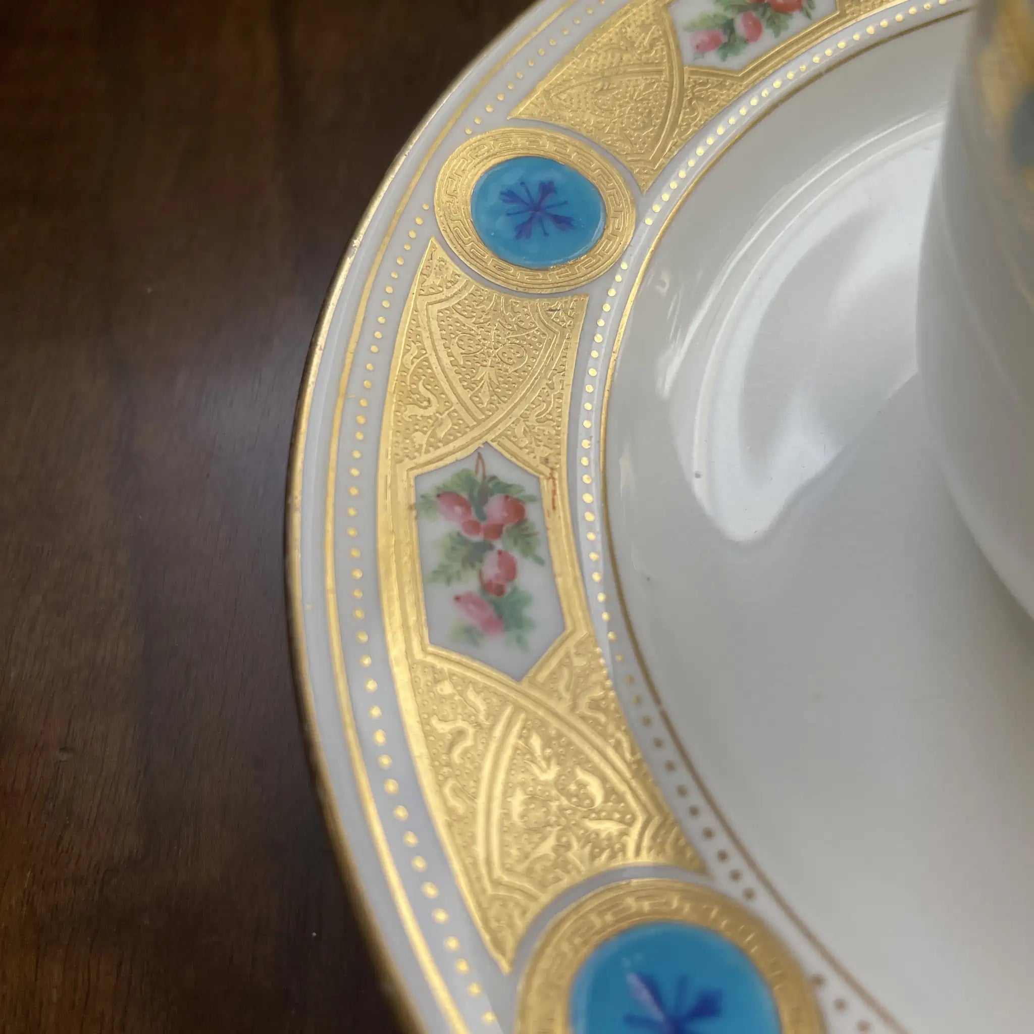 【アンティーク】 カップ＆ソーサー / MINTON(ミントン) / ターコイズシリーズ / 1870年頃 / イギリス / 金彩装飾