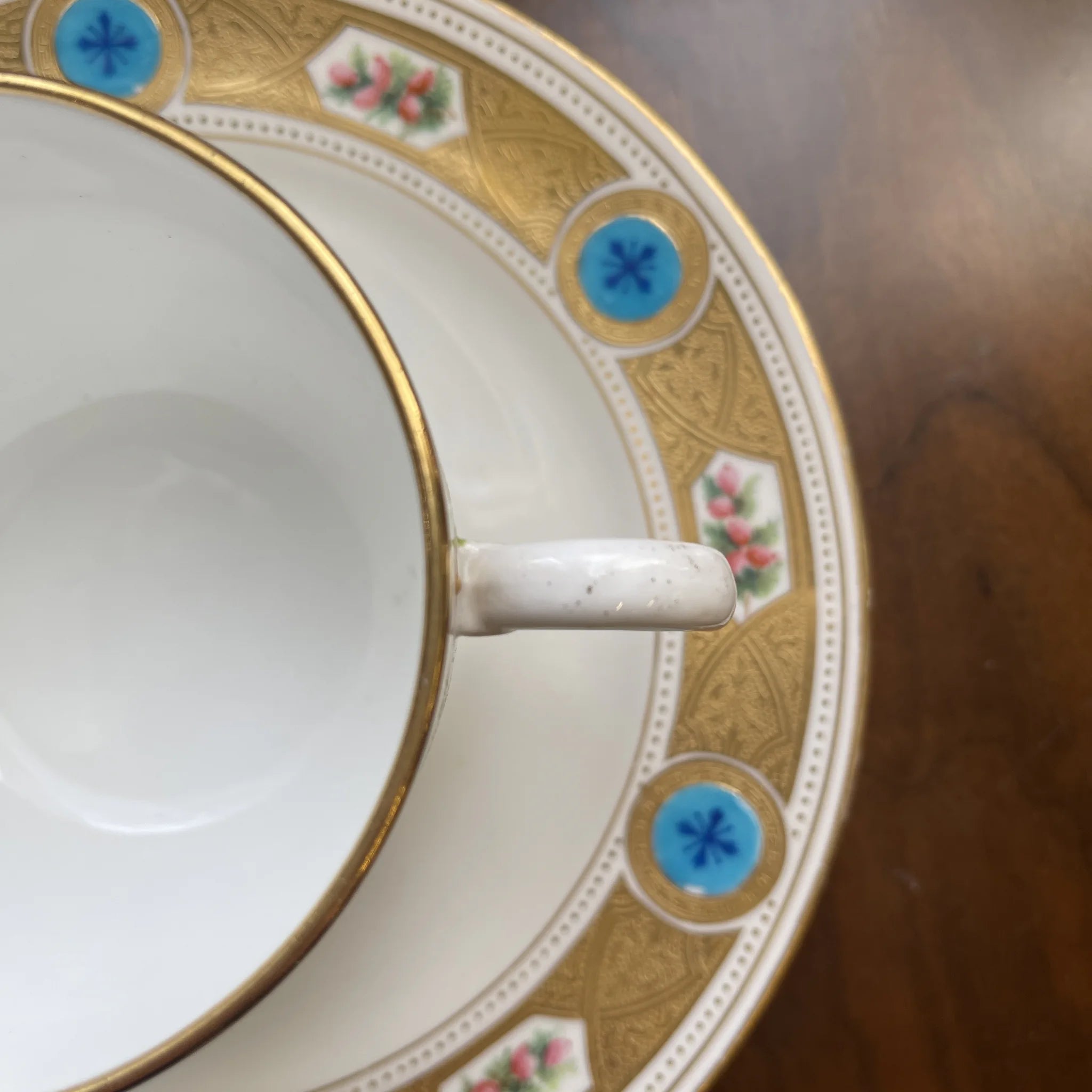 【アンティーク】 カップ＆ソーサー / MINTON(ミントン) / ターコイズシリーズ / 1870年頃 / イギリス / 金彩装飾