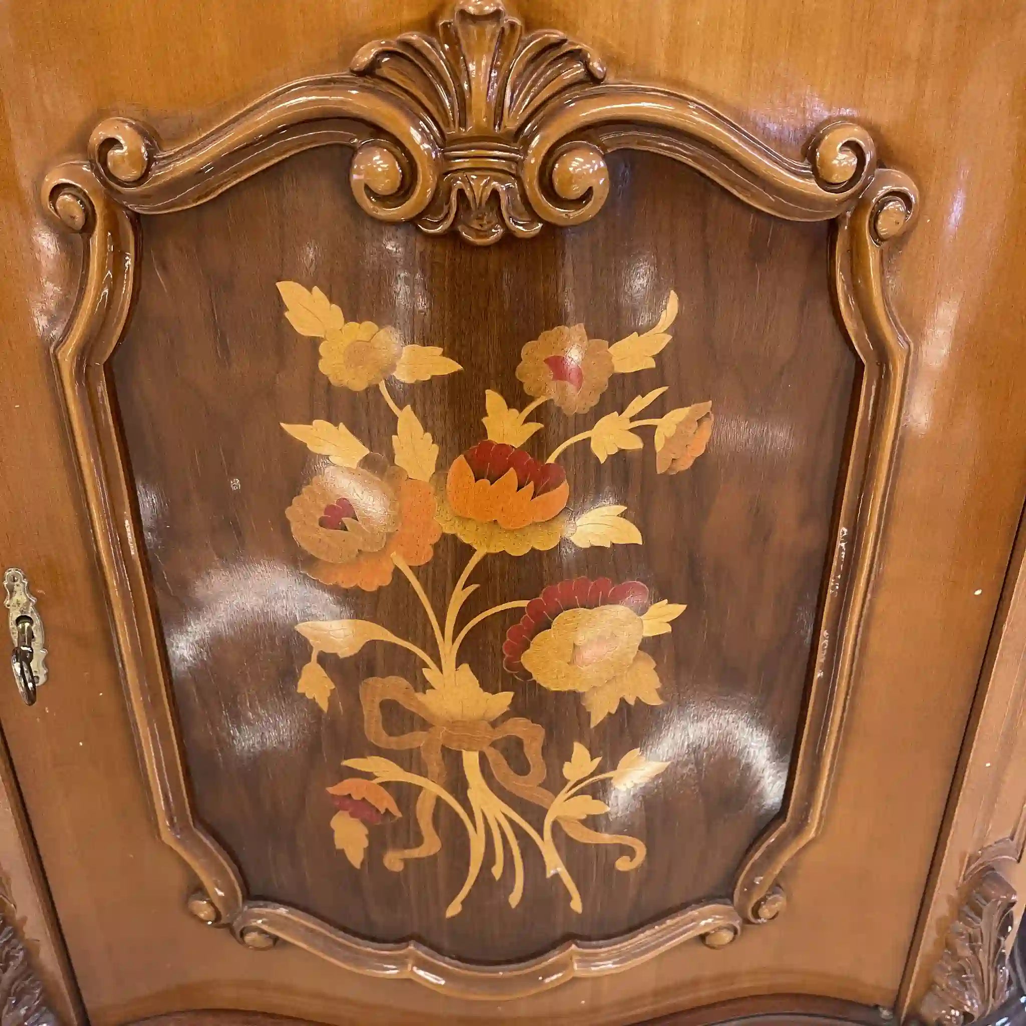 【アンティーク】 キャビネット / 
 / 20世紀後期（推定） / 大理石 / イタリア / マーブルトップ 象嵌(インレイ）