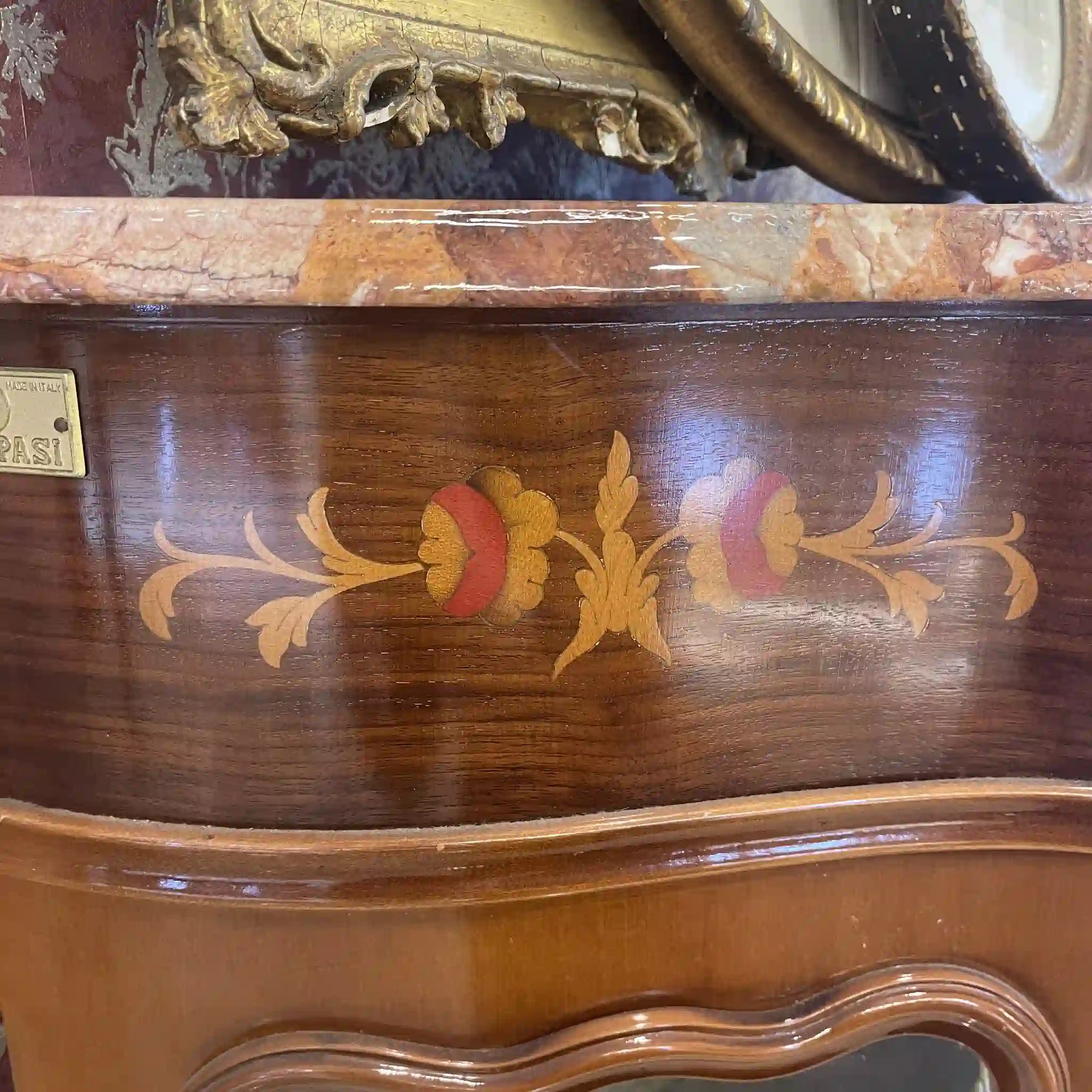 【アンティーク】 キャビネット / 
 / 20世紀後期（推定） / 大理石 / イタリア / マーブルトップ 象嵌(インレイ）