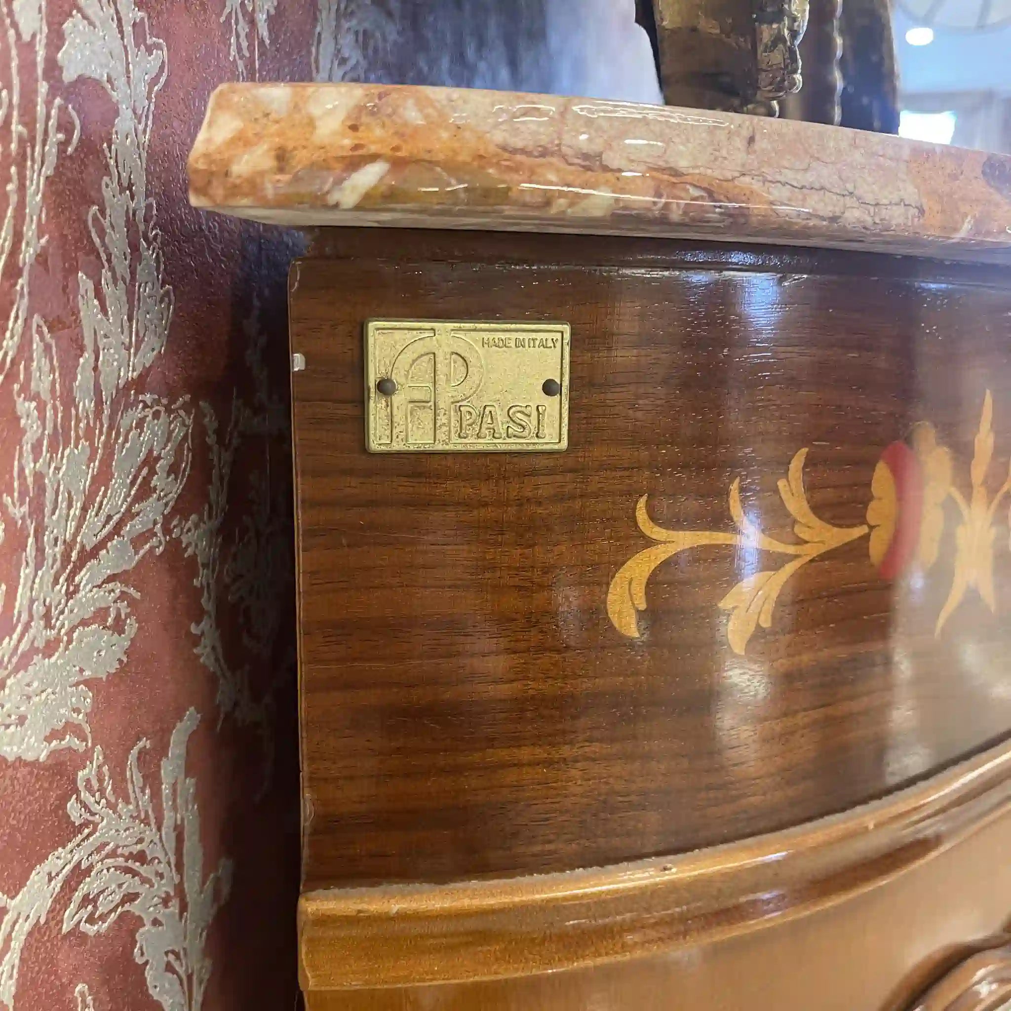 【アンティーク】 キャビネット / 
 / 20世紀後期（推定） / 大理石 / イタリア / マーブルトップ 象嵌(インレイ）