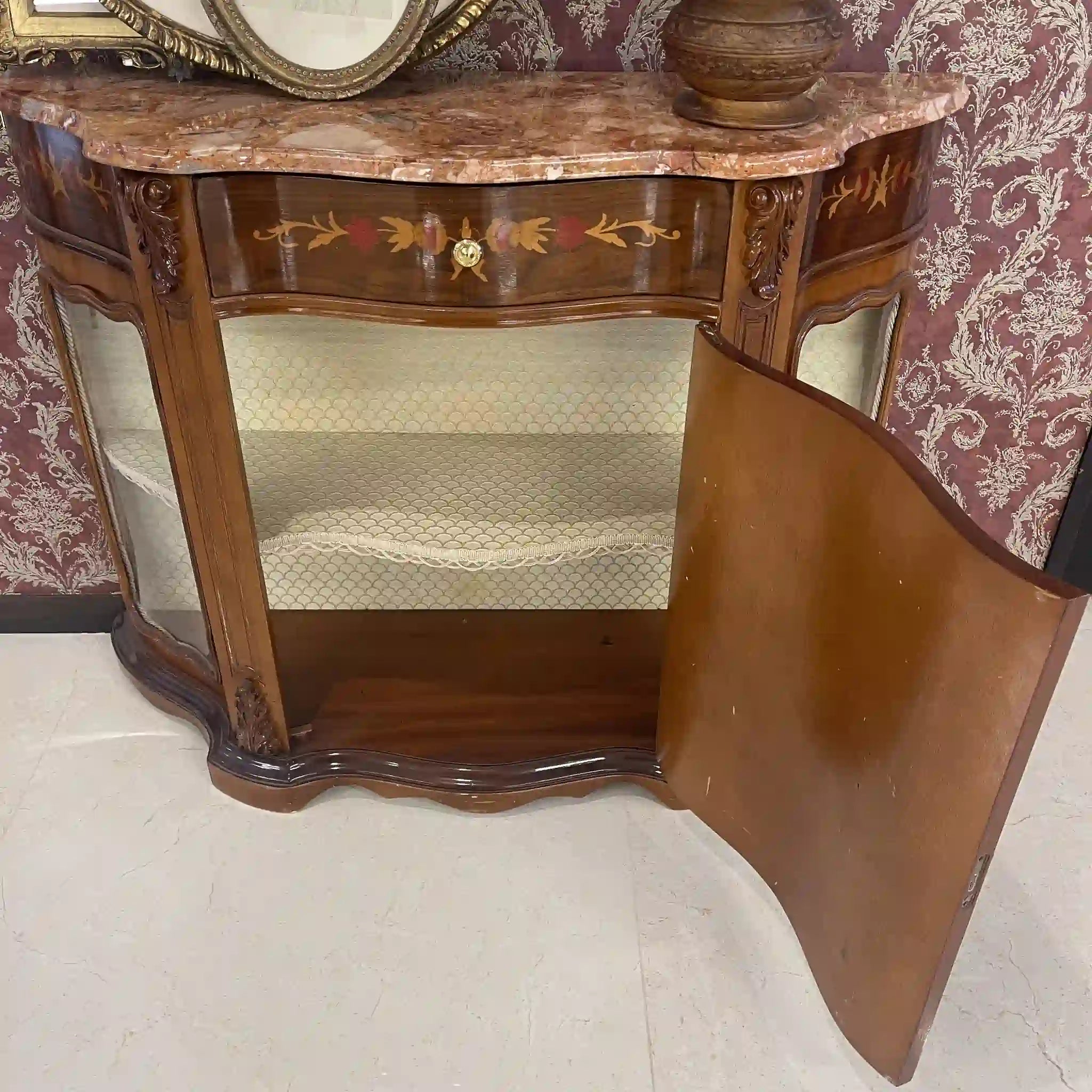 【アンティーク】 キャビネット / 
 / 20世紀後期（推定） / 大理石 / イタリア / マーブルトップ 象嵌(インレイ）