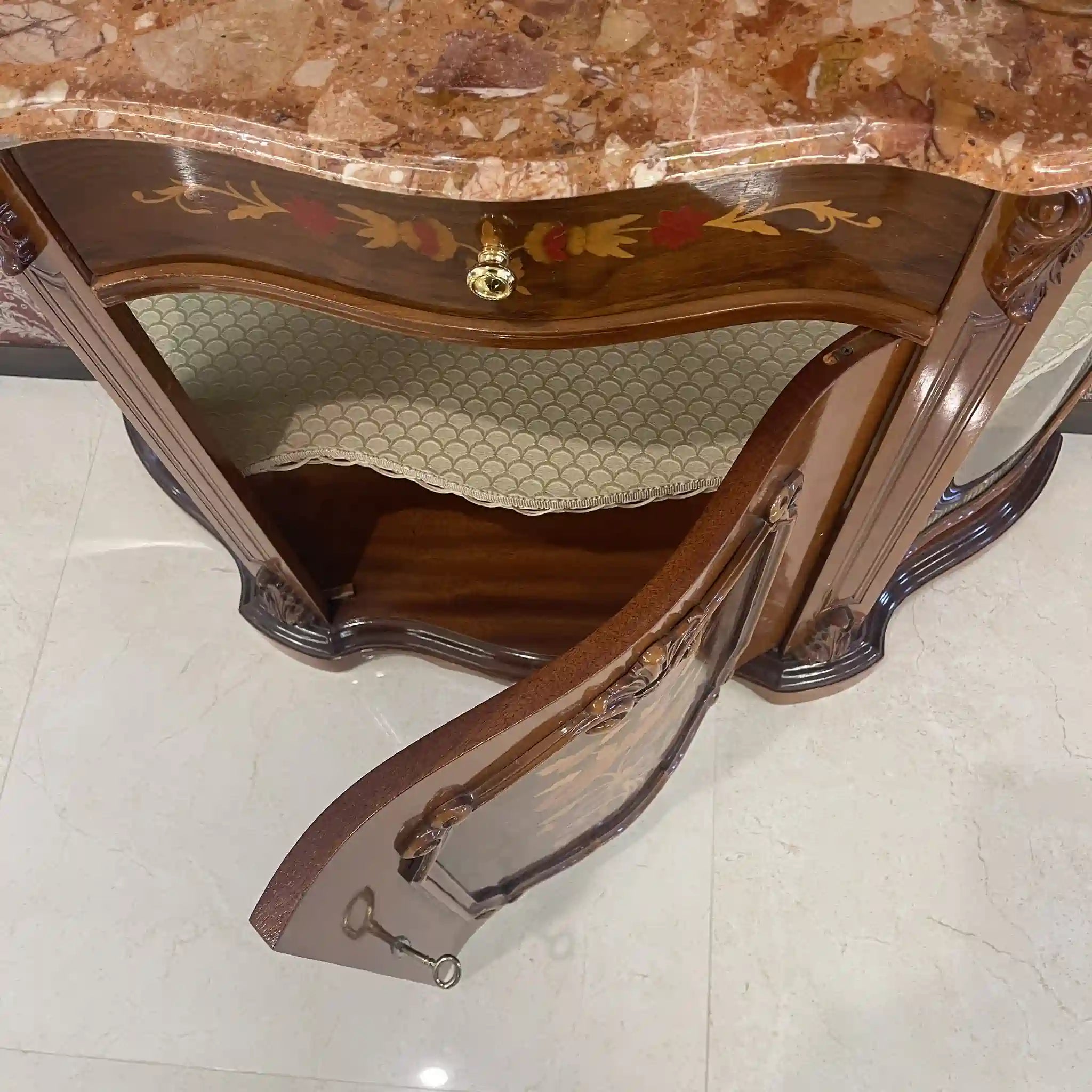 【アンティーク】 キャビネット / 
 / 20世紀後期（推定） / 大理石 / イタリア / マーブルトップ 象嵌(インレイ）