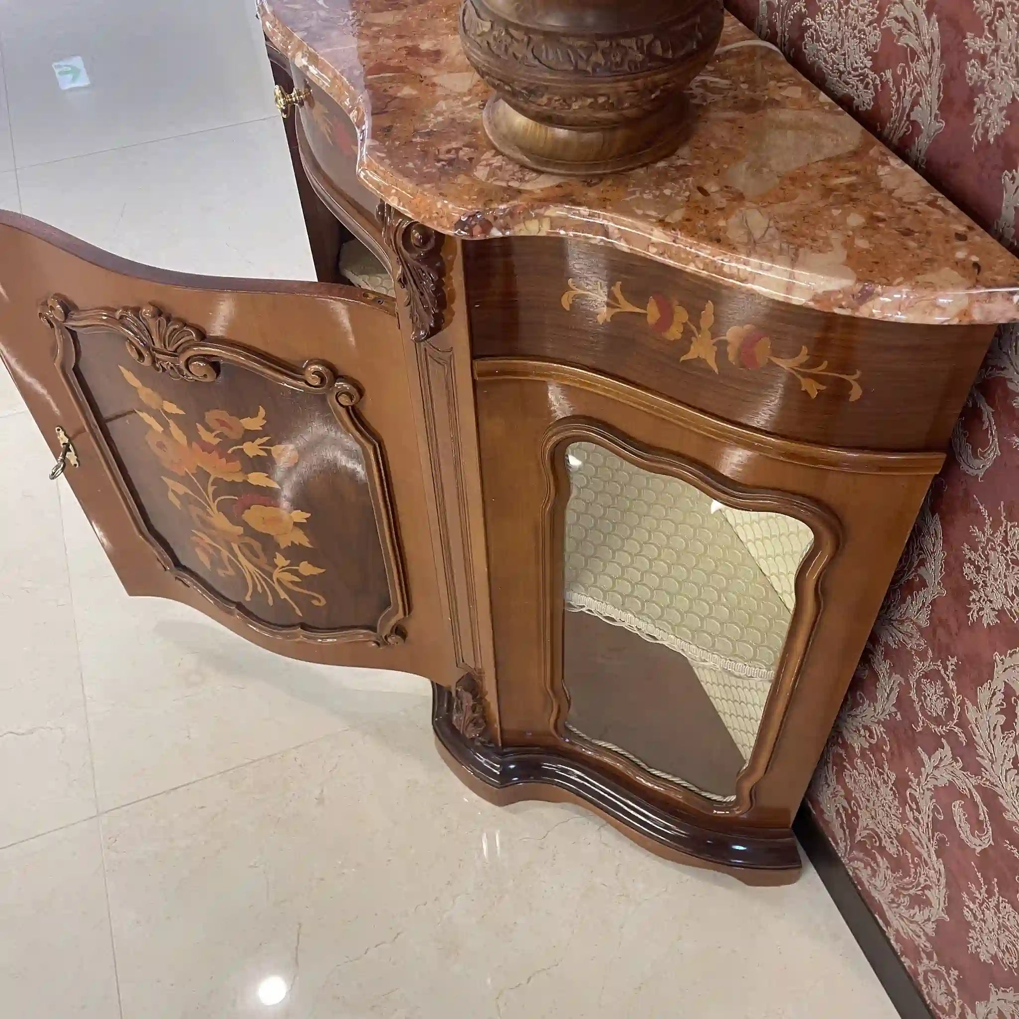 【アンティーク】 キャビネット / 
 / 20世紀後期（推定） / 大理石 / イタリア / マーブルトップ 象嵌(インレイ）