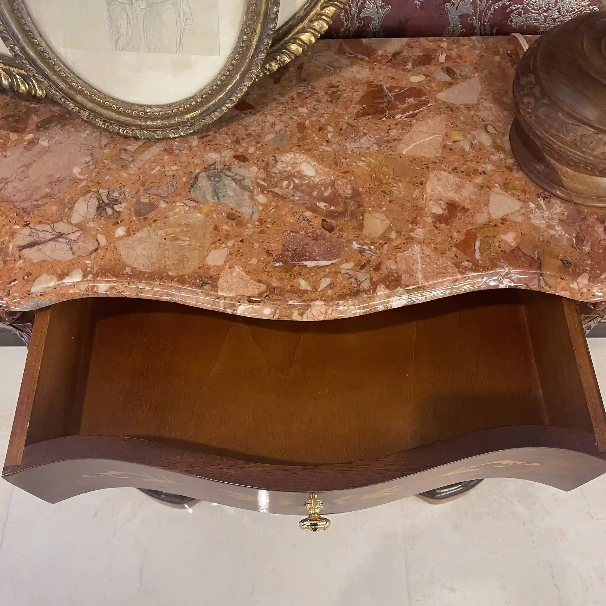 【アンティーク】 キャビネット / 
 / 20世紀後期（推定） / 大理石 / イタリア / マーブルトップ 象嵌(インレイ）