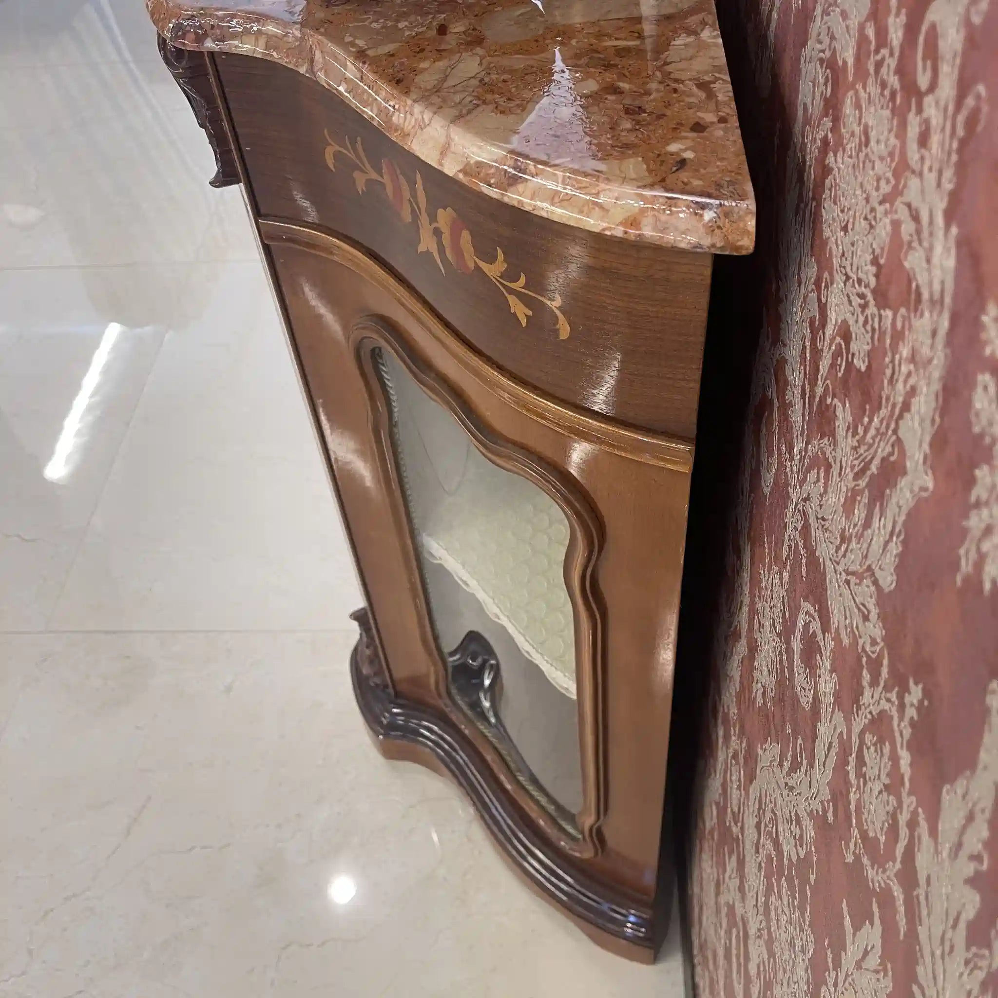 【アンティーク】 キャビネット / 
 / 20世紀後期（推定） / 大理石 / イタリア / マーブルトップ 象嵌(インレイ）