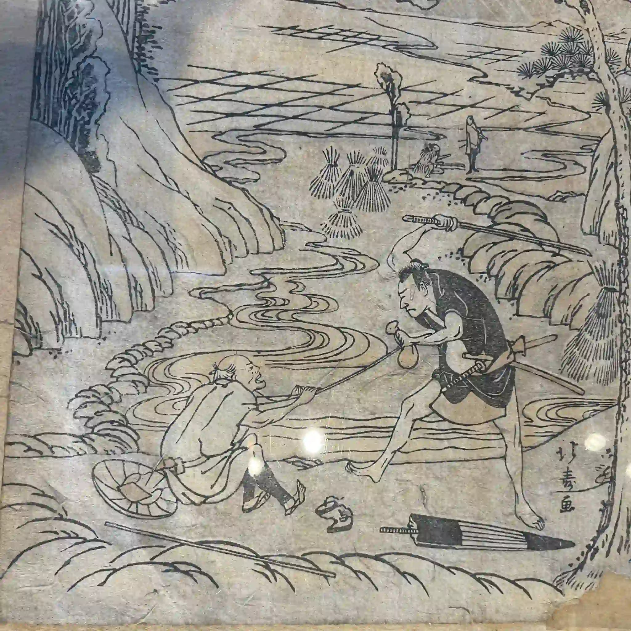 【アンティーク】 浮世絵 / 葛飾北斎 / 「忠臣義去慢園」 / 1700年代 / 錦絵 フランス直輸入