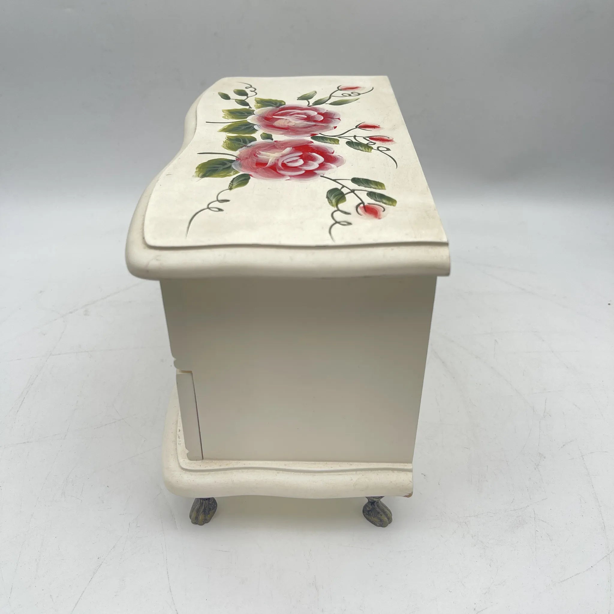 [Reuse] Jewelry box (accessory case) / late 20C / wooden / rose, hand painted