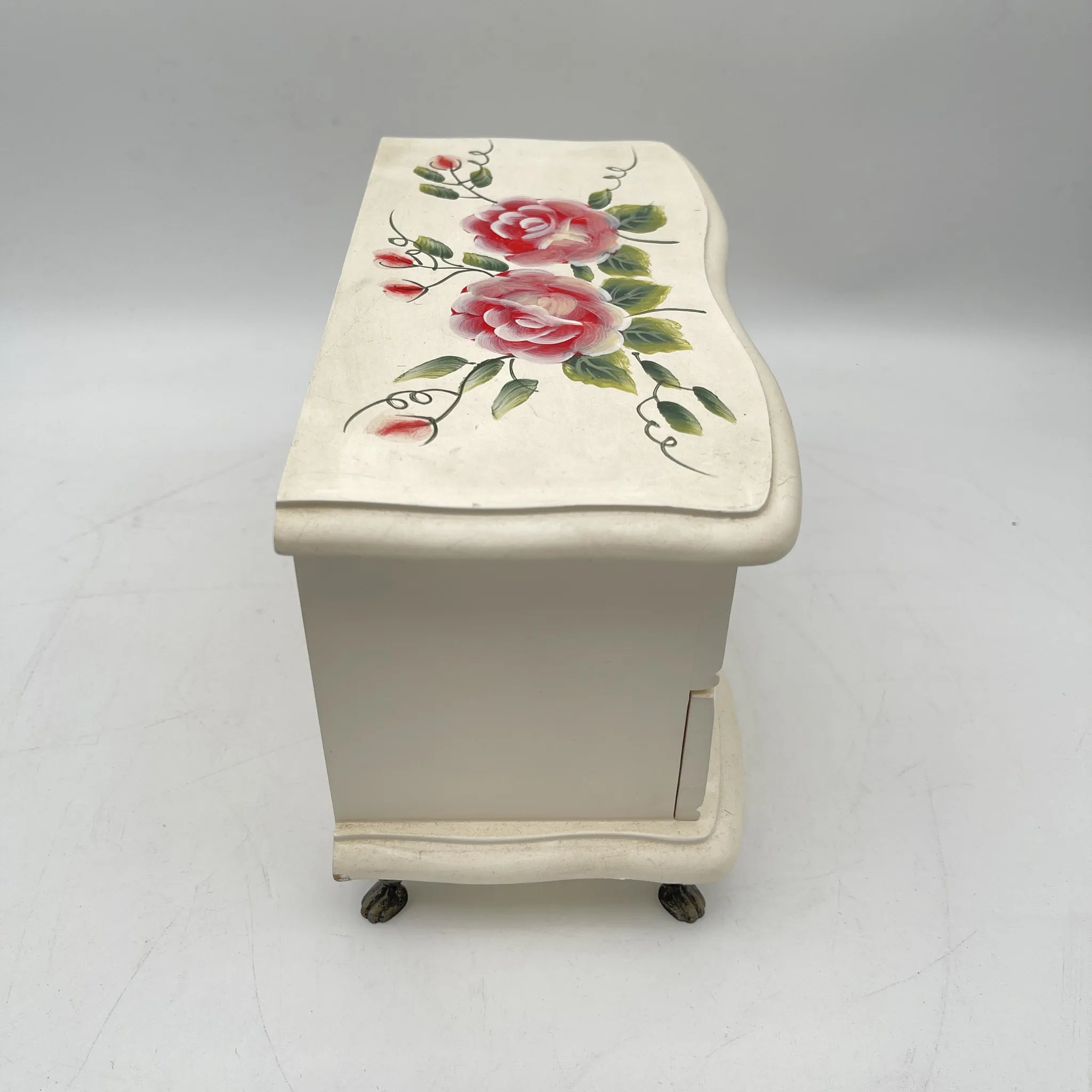 [Reuse] Jewelry box (accessory case) / late 20C / wooden / rose, hand painted