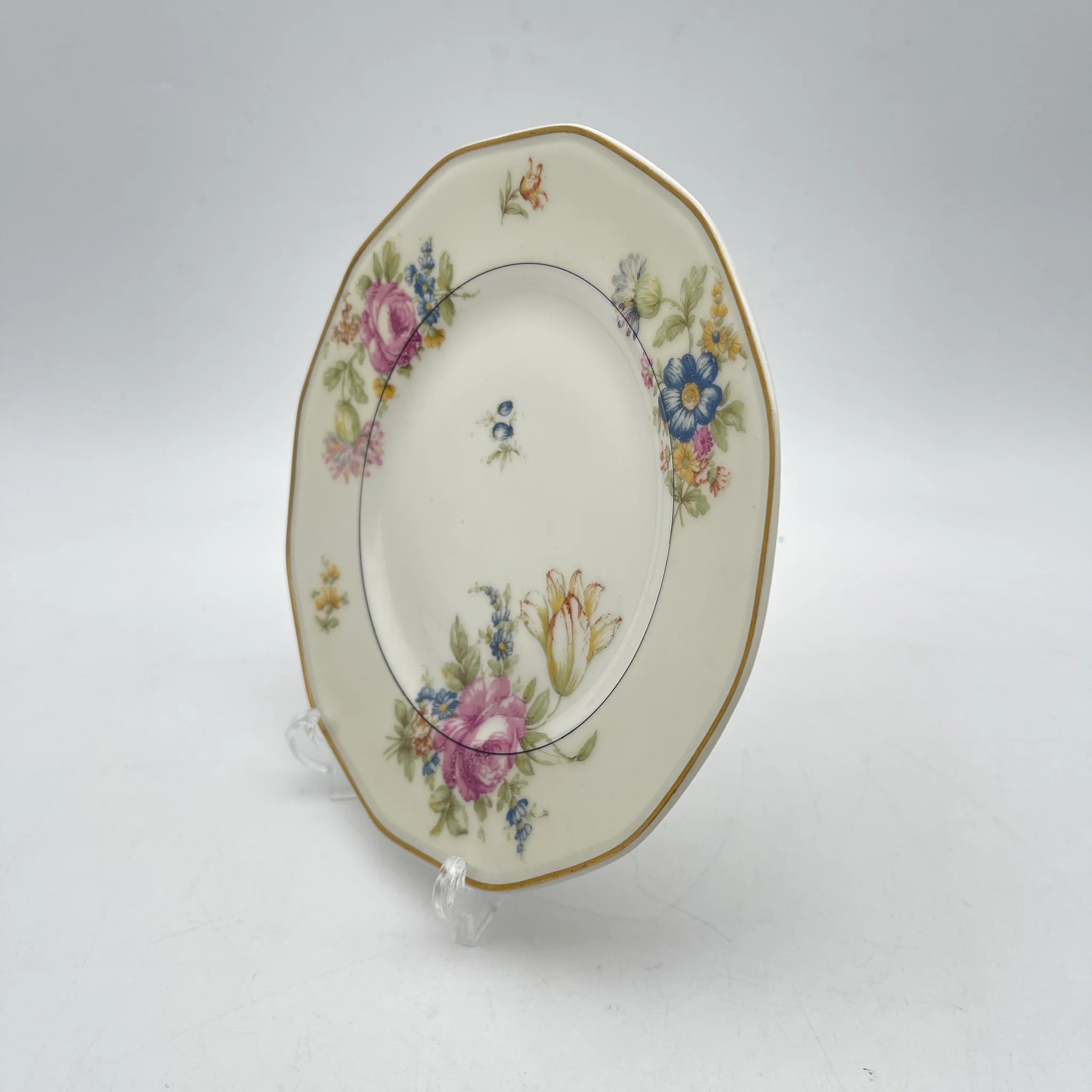 [Antique] Dinner & Dessert Plate 2P / Theodore Haviland / Nosegay / Estimated early-mid 20C / Porcelain / France / Bouquet, gold