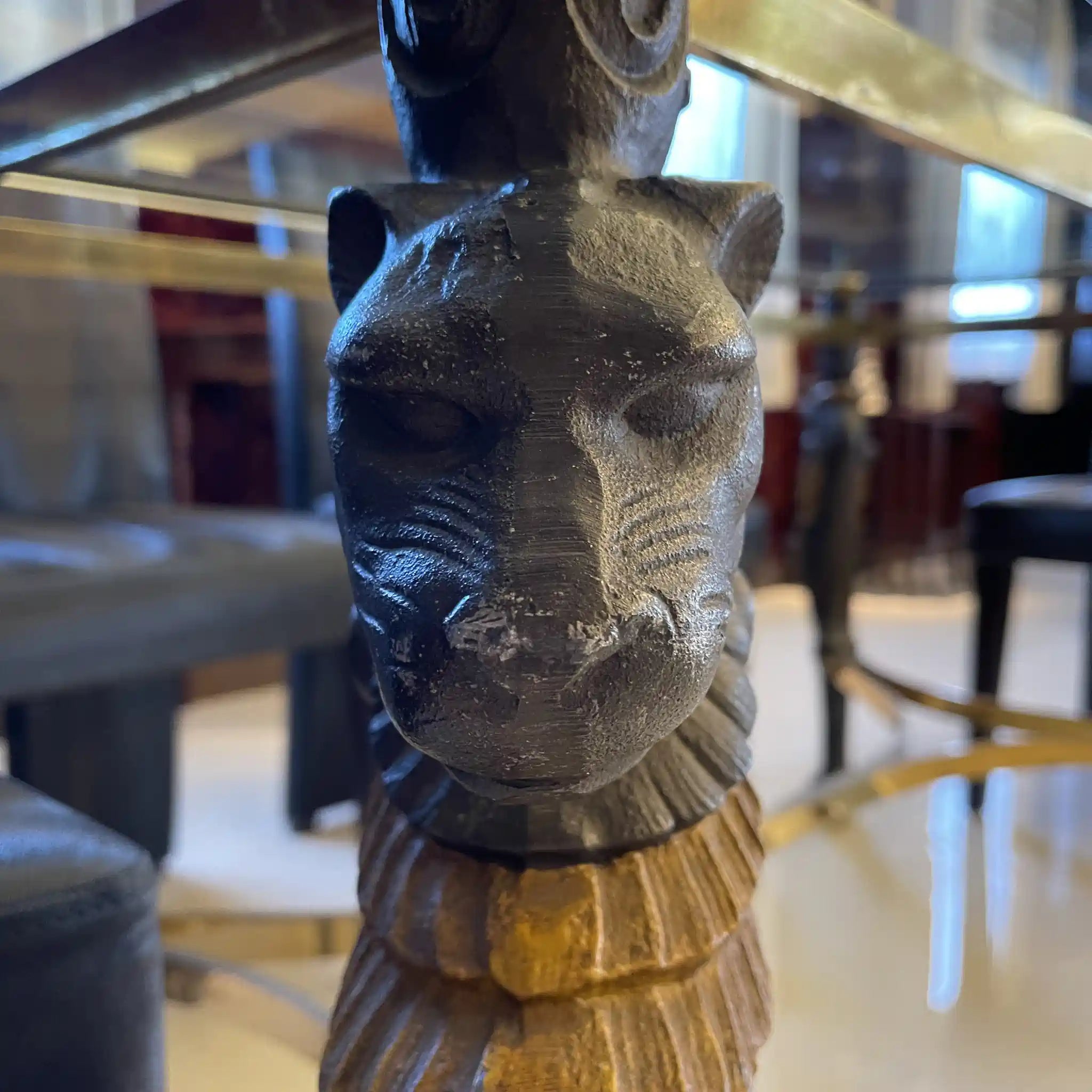 【アンティーク】 ガラステーブル / グリフィンモチーフ / 1960年代 / フランス