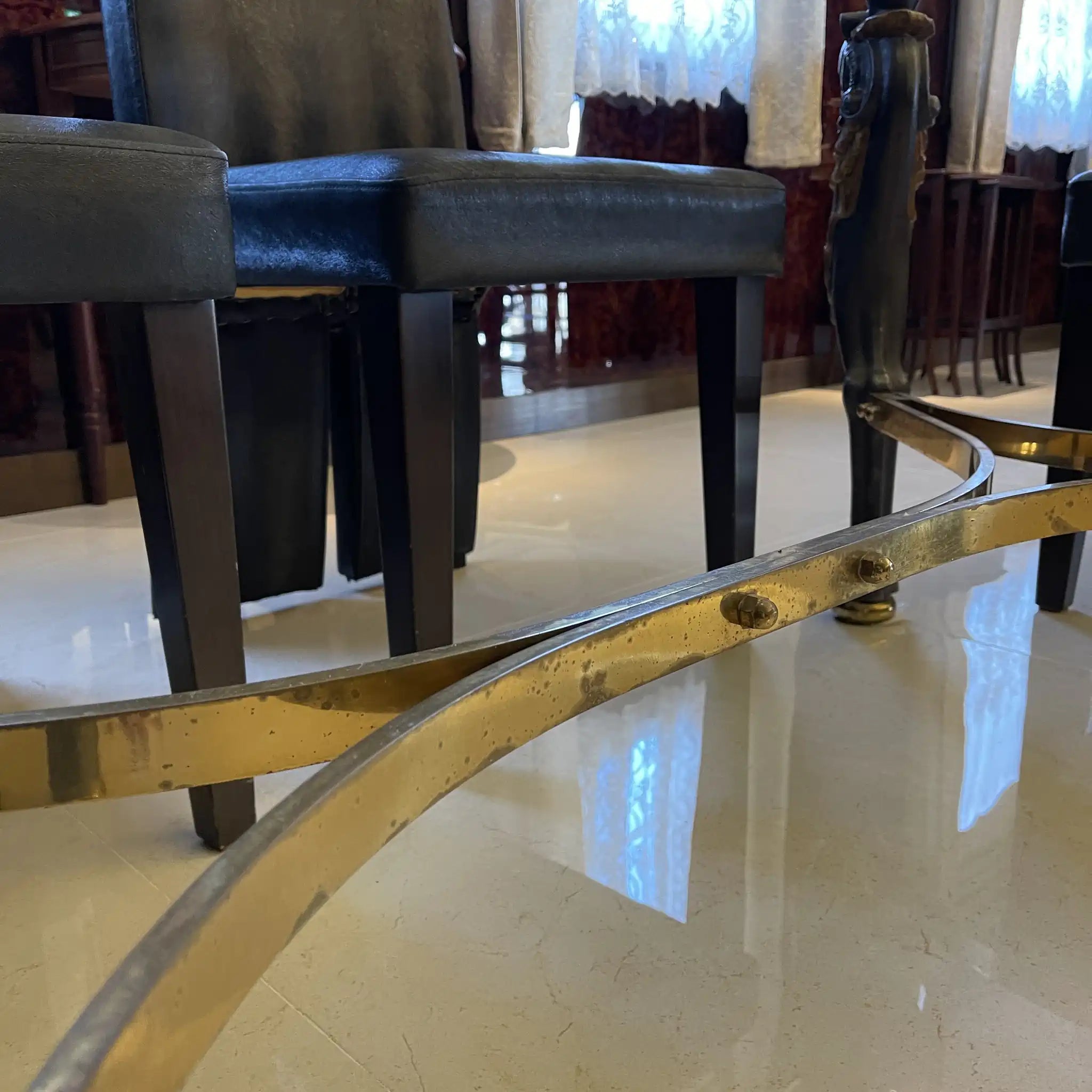 【アンティーク】 ガラステーブル / グリフィンモチーフ / 1960年代 / フランス