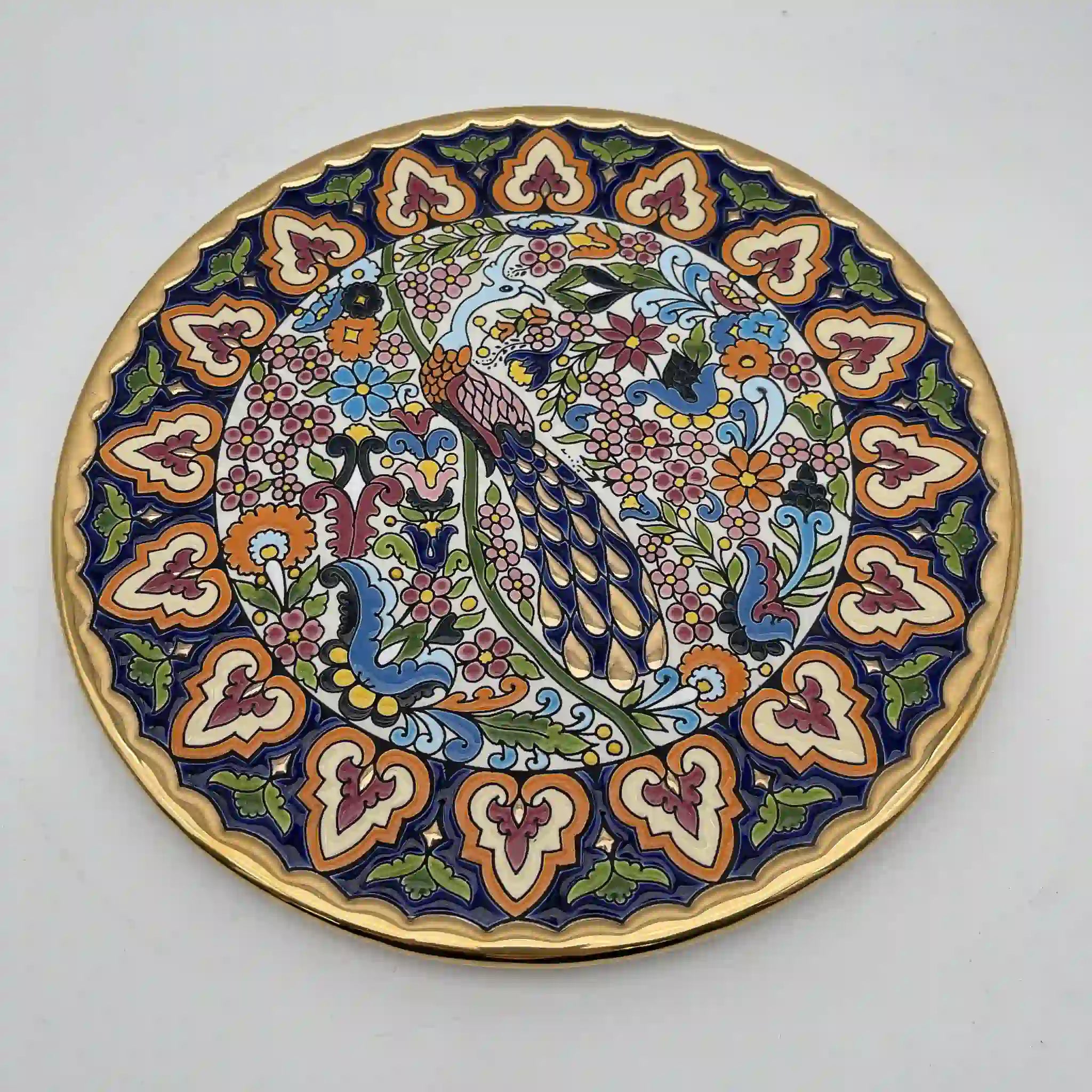 Cearco (セアルコ) / 飾り皿 / 推定20C末 / 陶器 / スペイン / 飾り台付, エナメル彩色, 金彩 / [リユース]
