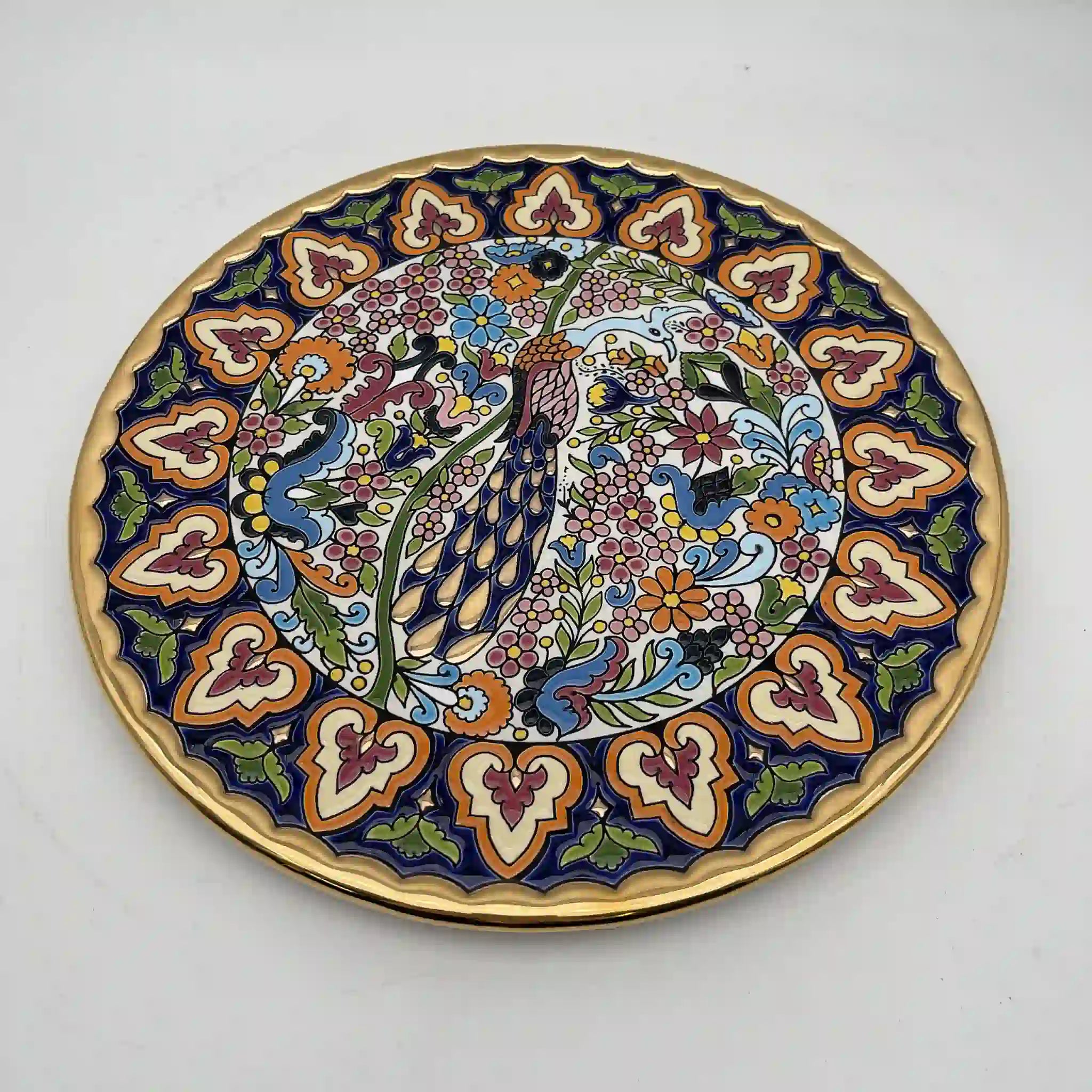 Cearco (セアルコ) / 飾り皿 / 推定20C末 / 陶器 / スペイン / 飾り台付, エナメル彩色, 金彩 / [リユース]