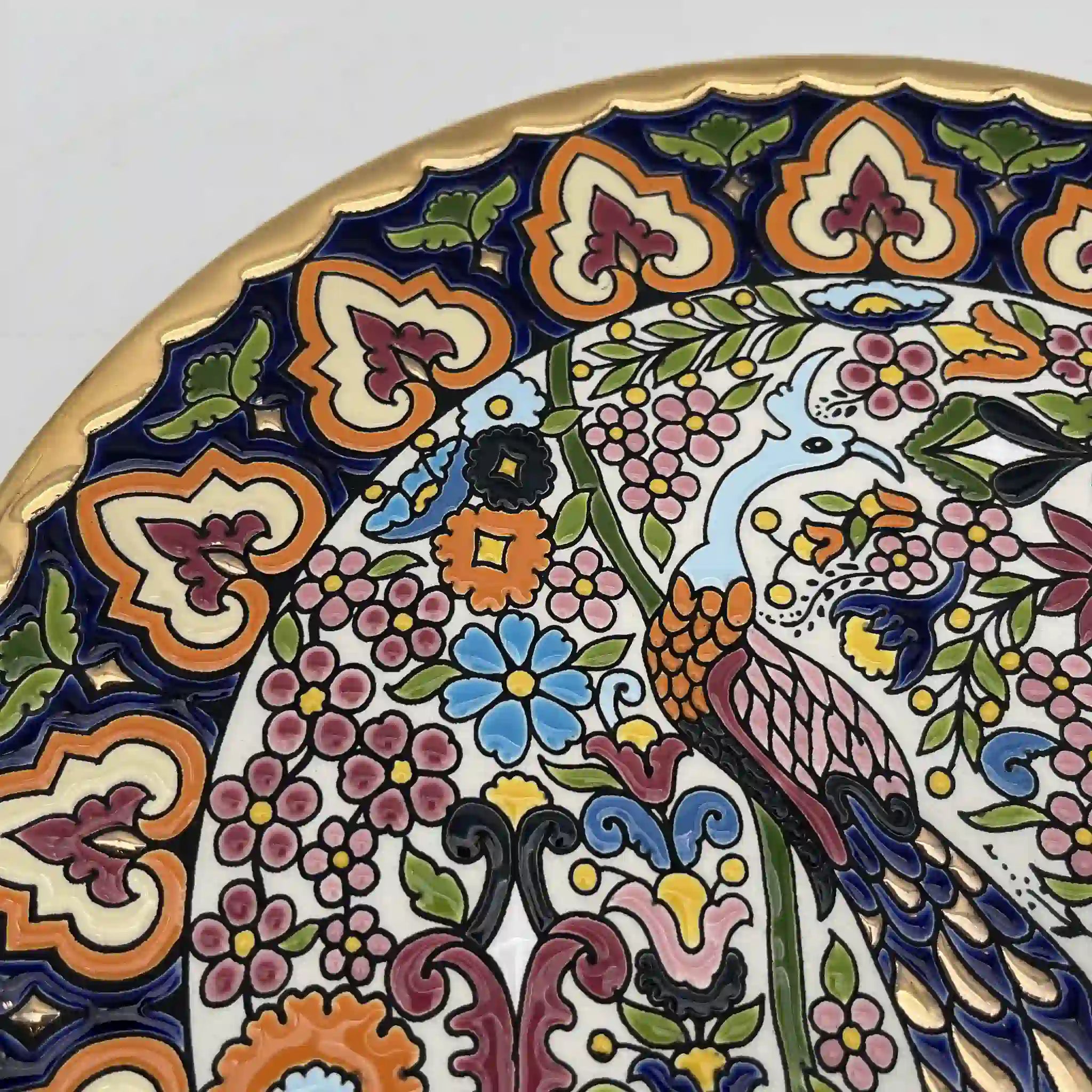 Cearco (セアルコ) / 飾り皿 / 推定20C末 / 陶器 / スペイン / 飾り台付, エナメル彩色, 金彩 / [リユース]