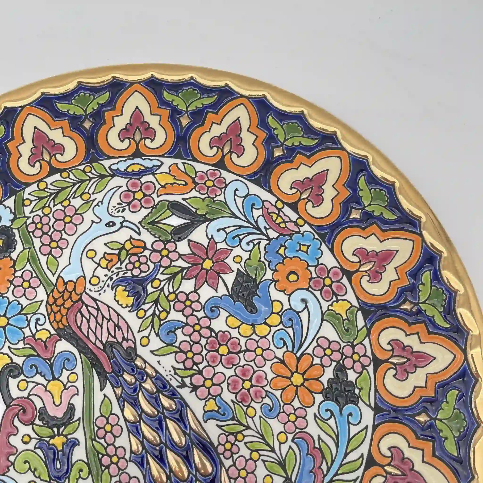 Cearco (セアルコ) / 飾り皿 / 推定20C末 / 陶器 / スペイン / 飾り台付, エナメル彩色, 金彩 / [リユース]