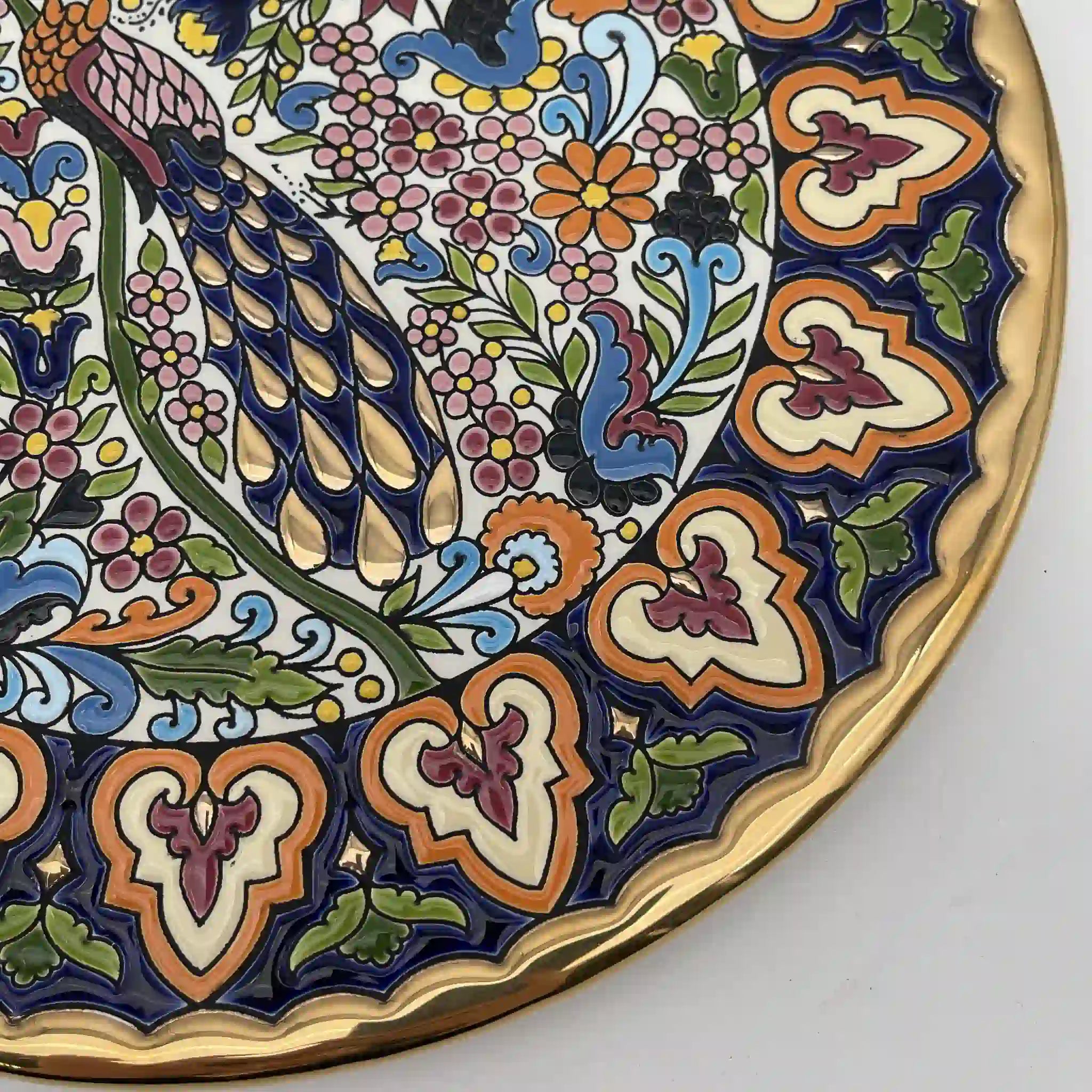 Cearco (セアルコ) / 飾り皿 / 推定20C末 / 陶器 / スペイン / 飾り台付, エナメル彩色, 金彩 / [リユース]