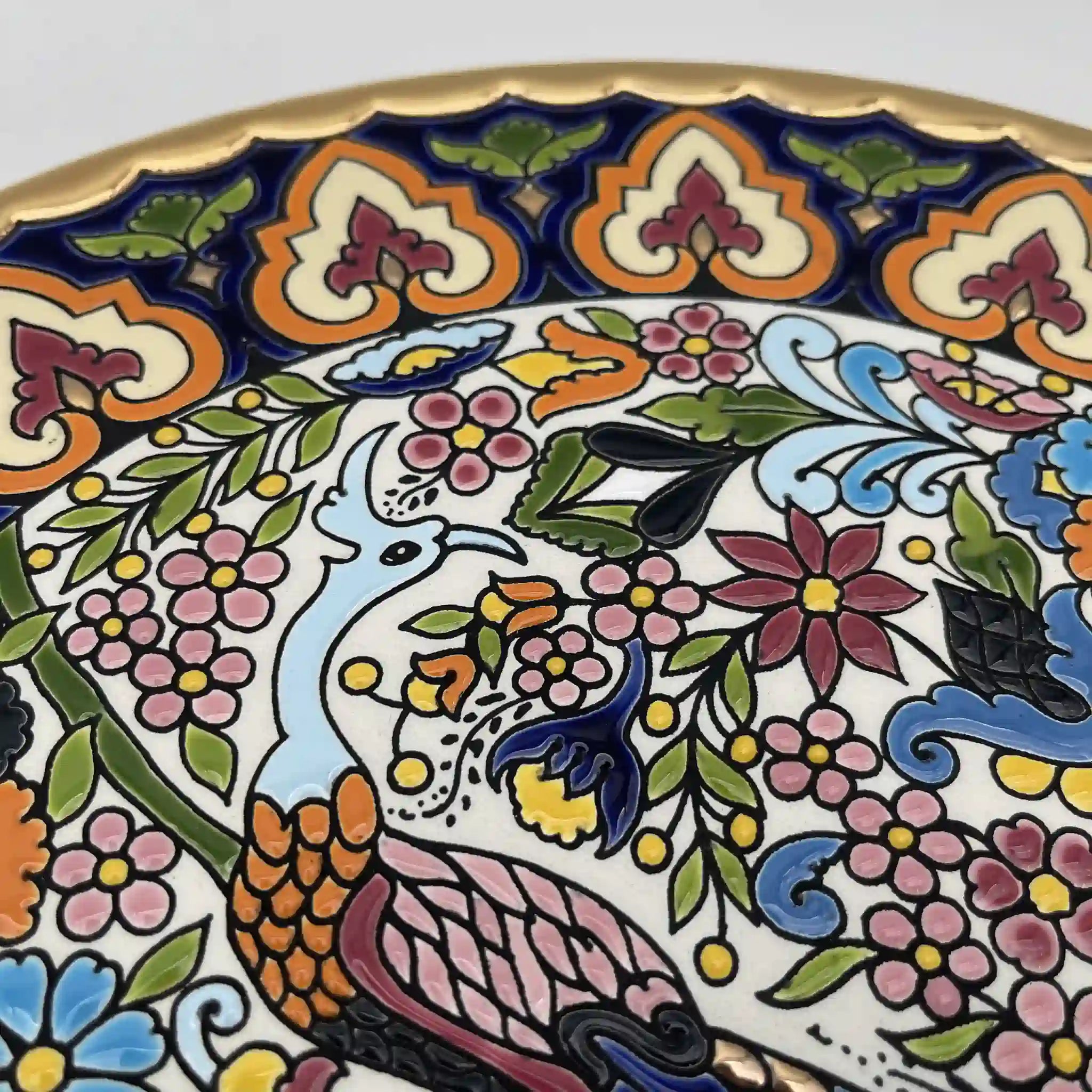 Cearco (セアルコ) / 飾り皿 / 推定20C末 / 陶器 / スペイン / 飾り台付, エナメル彩色, 金彩 / [リユース]
