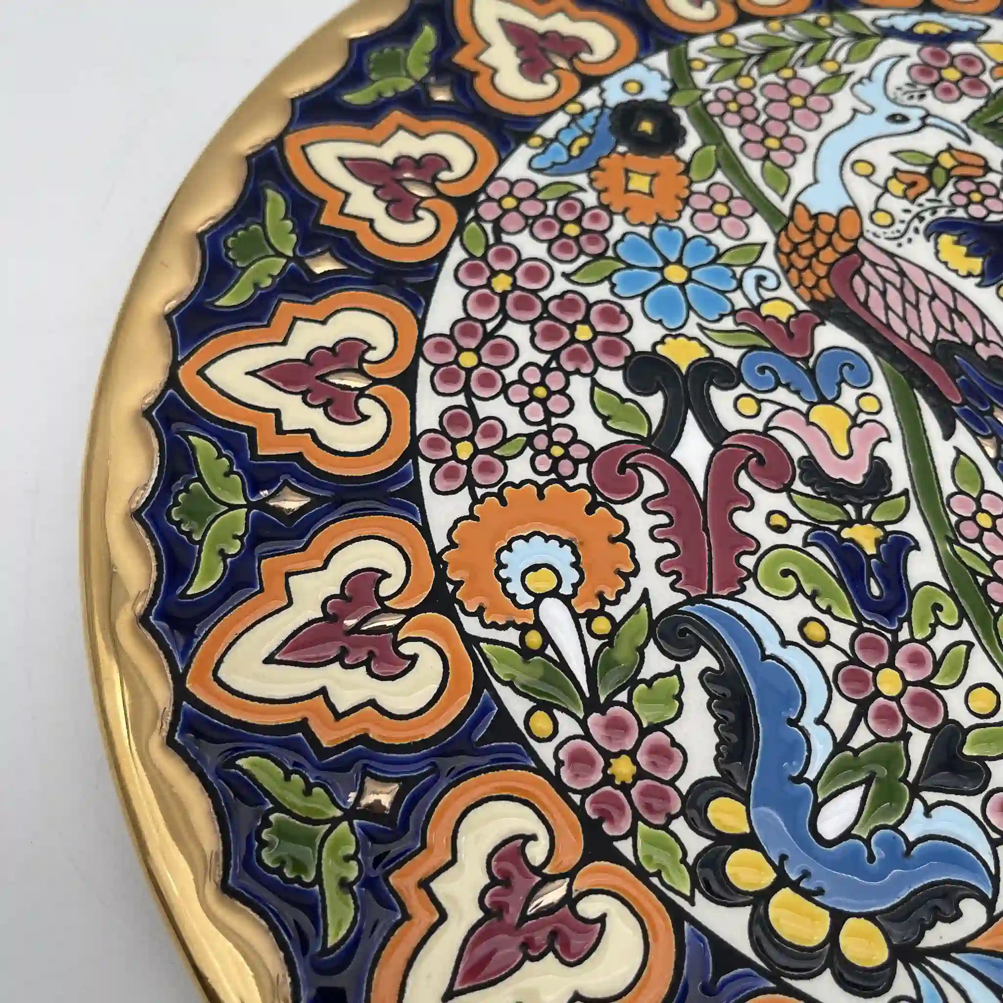 Cearco (セアルコ) / 飾り皿 / 推定20C末 / 陶器 / スペイン / 飾り台付, エナメル彩色, 金彩 / [リユース]