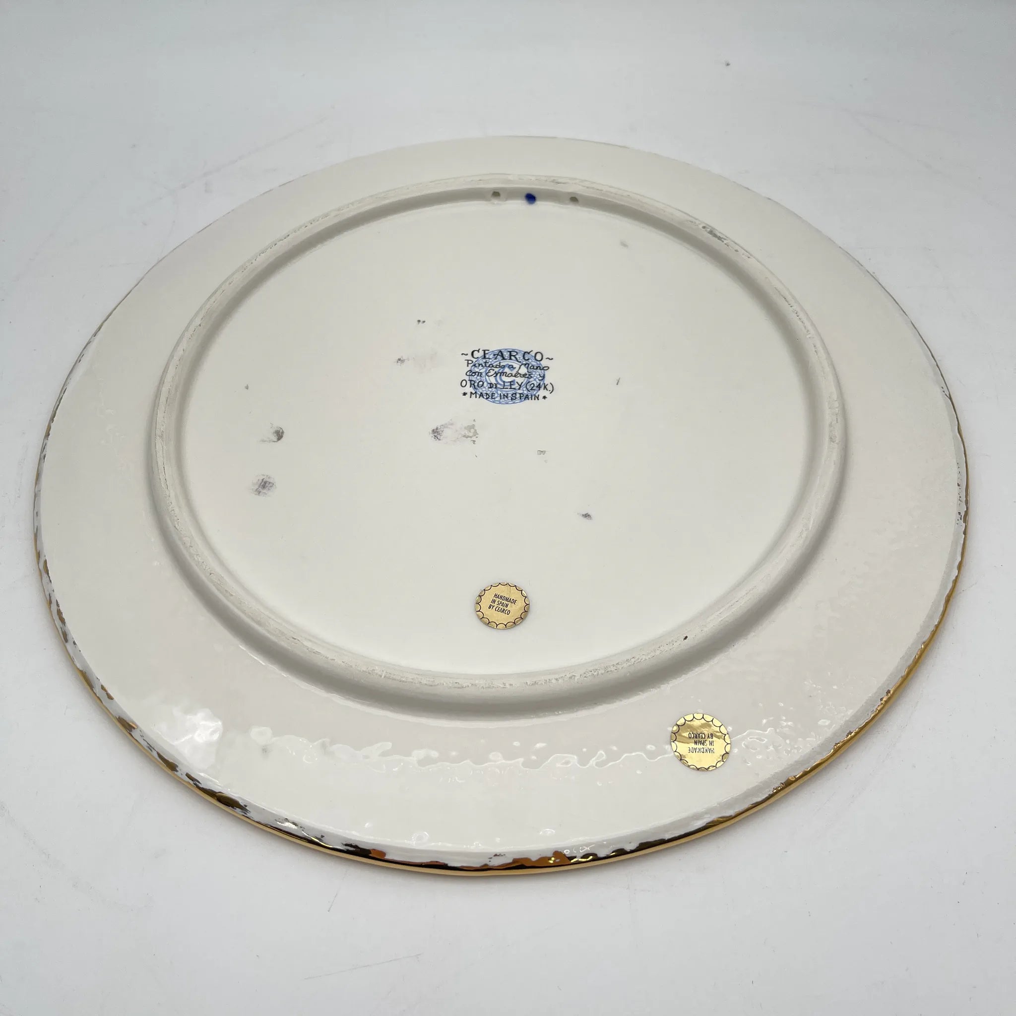 Cearco (セアルコ) / 飾り皿 / 推定20C末 / 陶器 / スペイン / 飾り台付, エナメル彩色, 金彩 / [リユース]